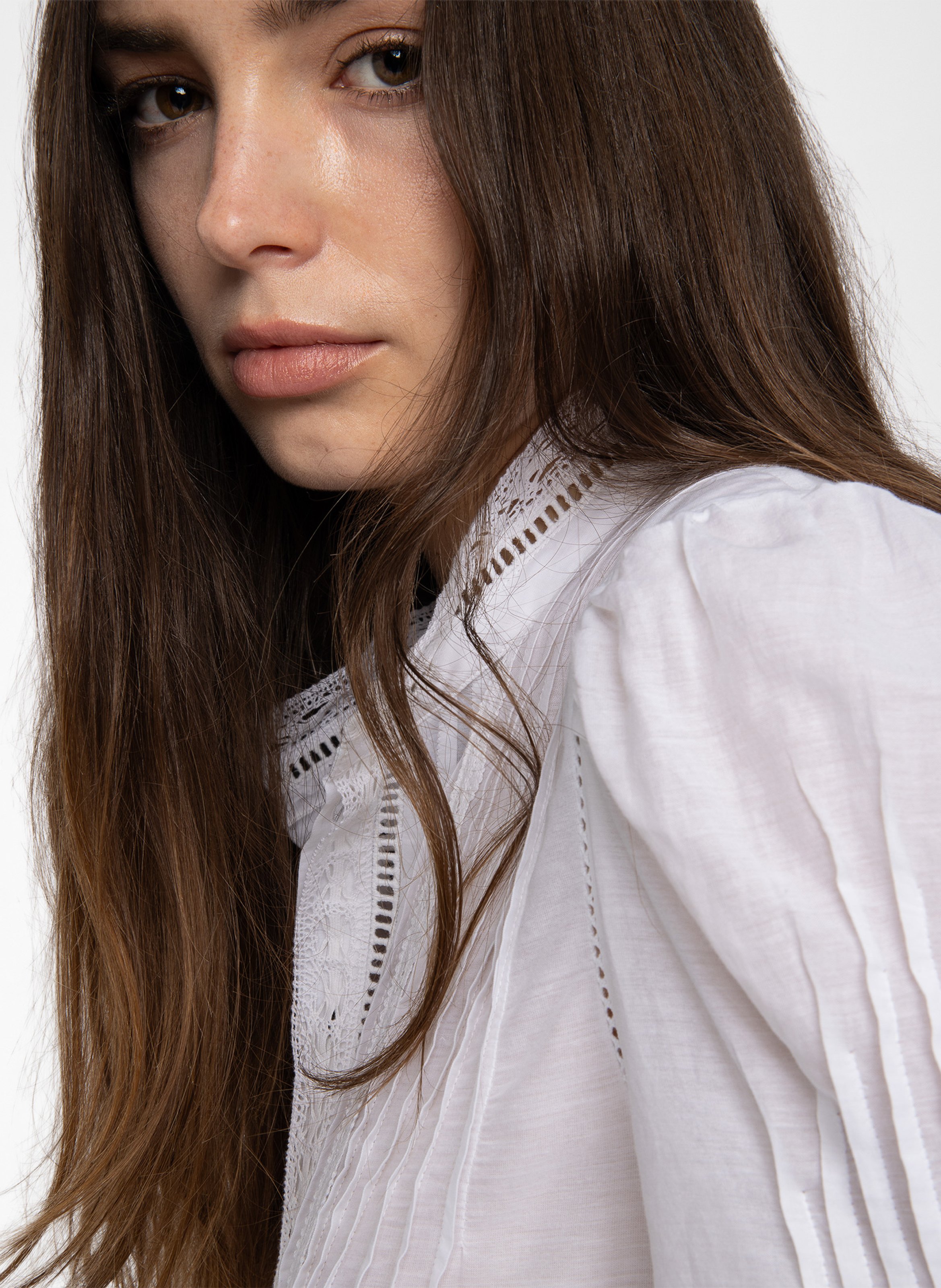 Katoenen blouse met ronde hals ZADIG&VOLTAIRE Wit