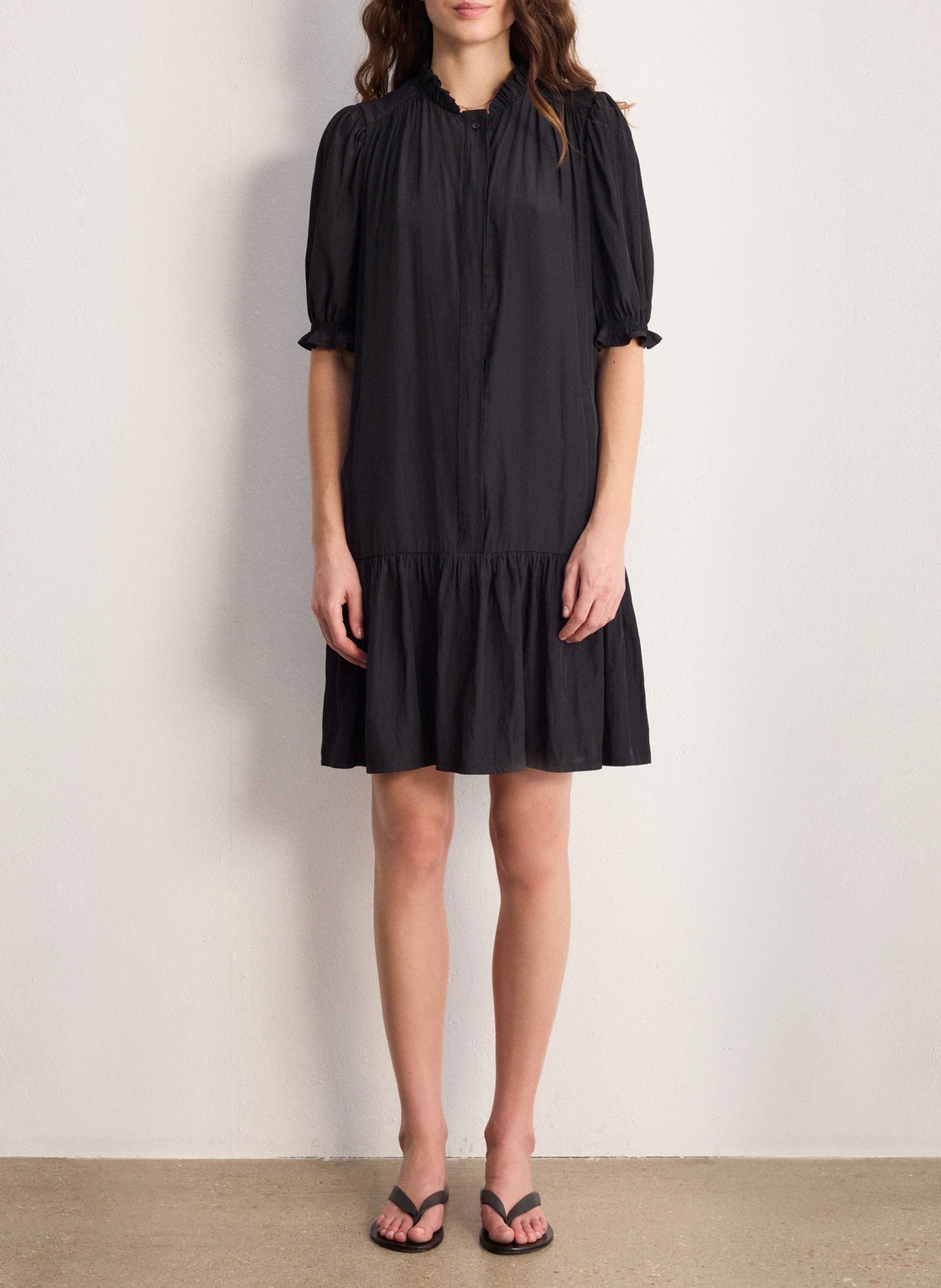 Robe courte col rond PABLO Noir