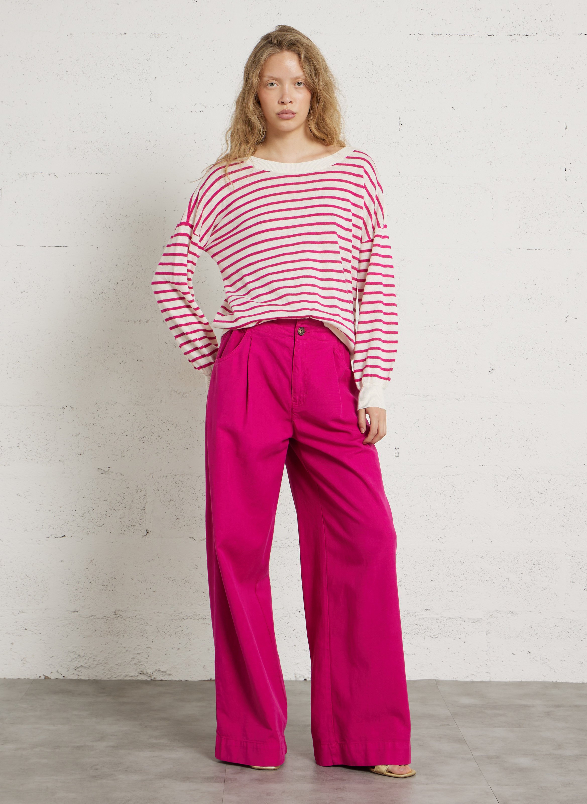 Pantalon large DES PETITS HAUTS Violet