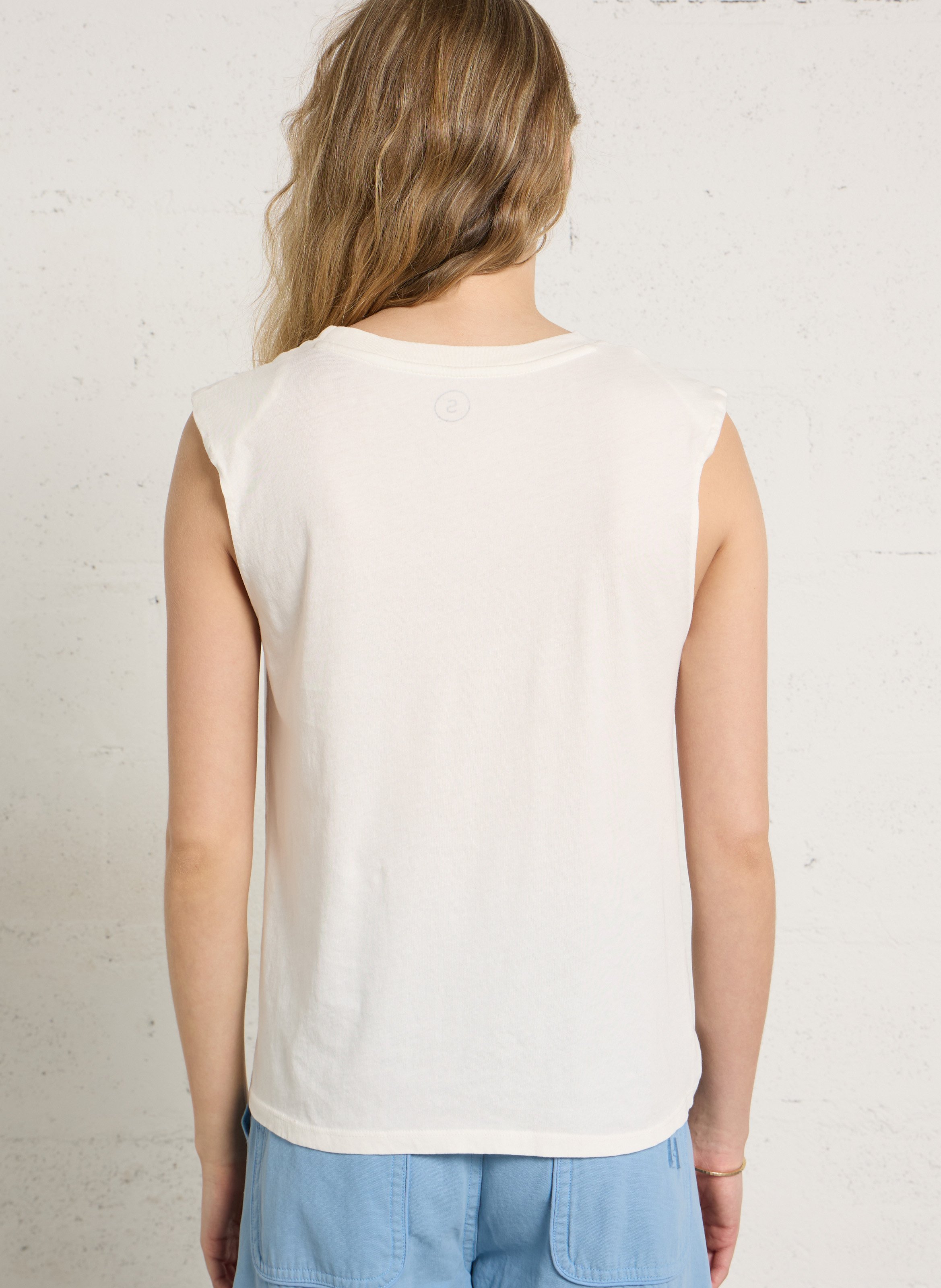 Débardeur col rond en coton bio LEON & HARPER Blanc