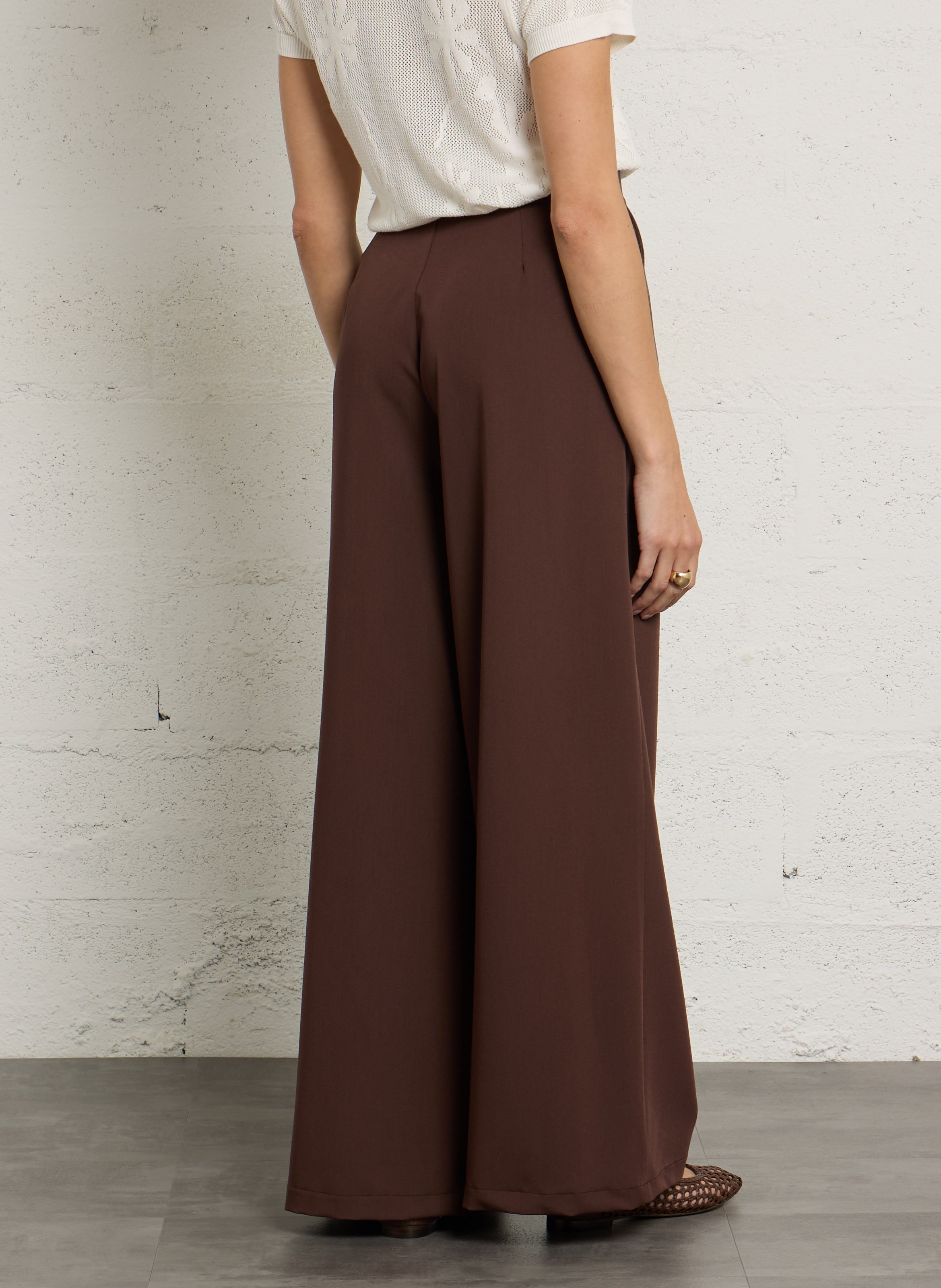 Pantalon large  PLEASE Marron