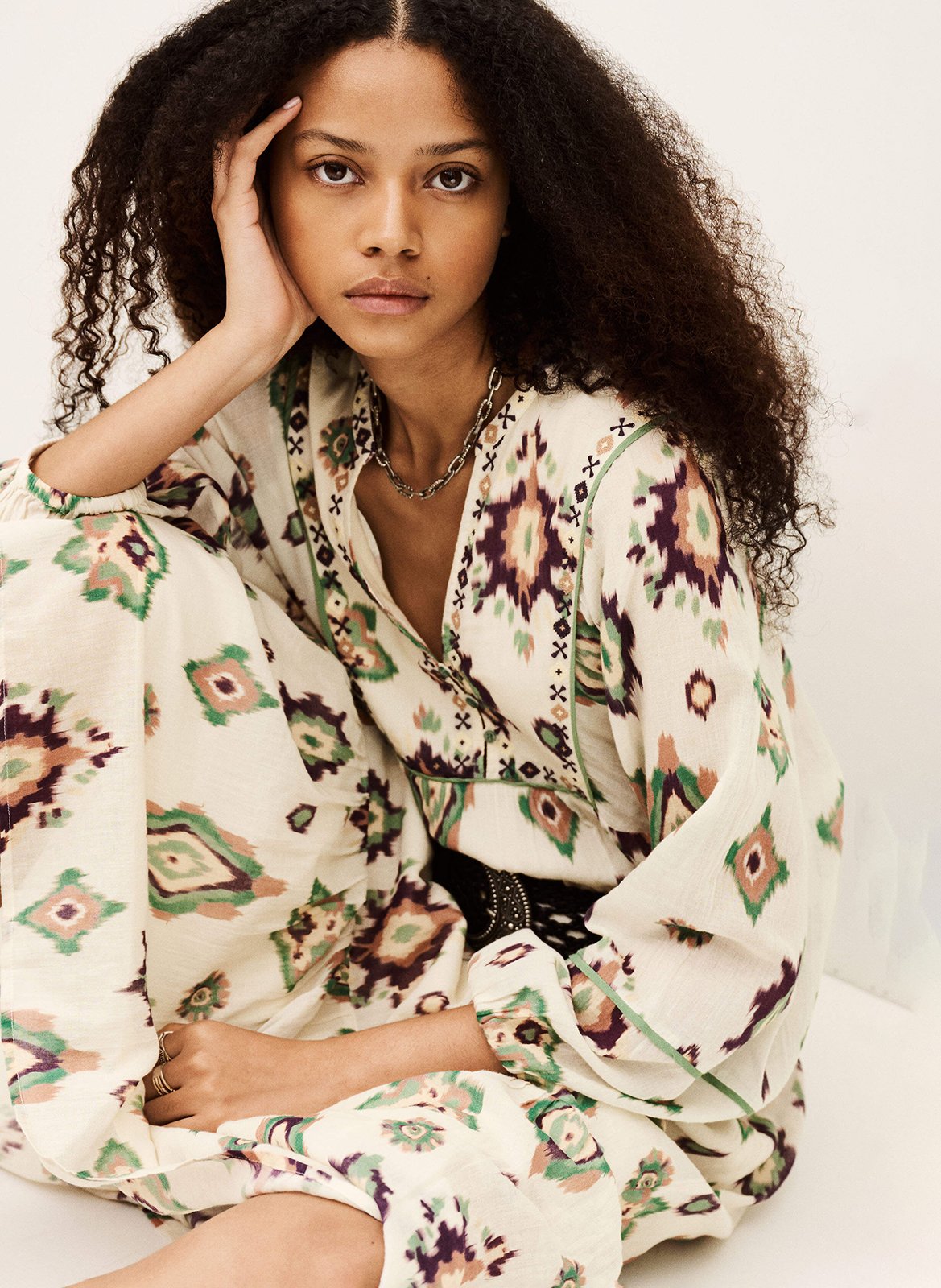 Halflange jurk met print BA&SH Beige