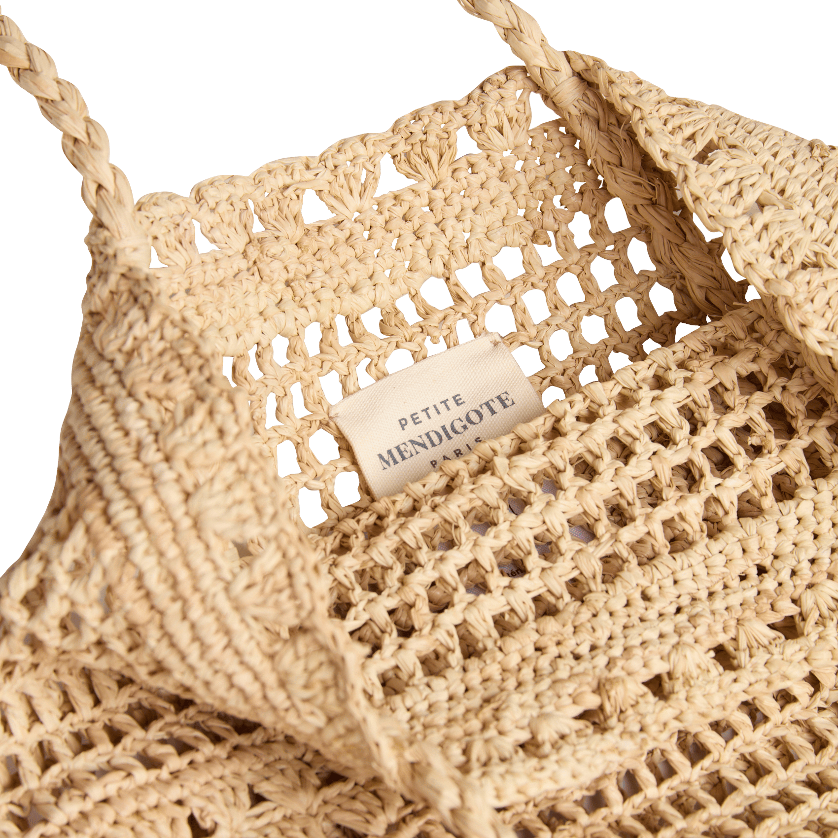 Kleine Tasche aus Raffiabast PETITE MENDIGOTE Beige