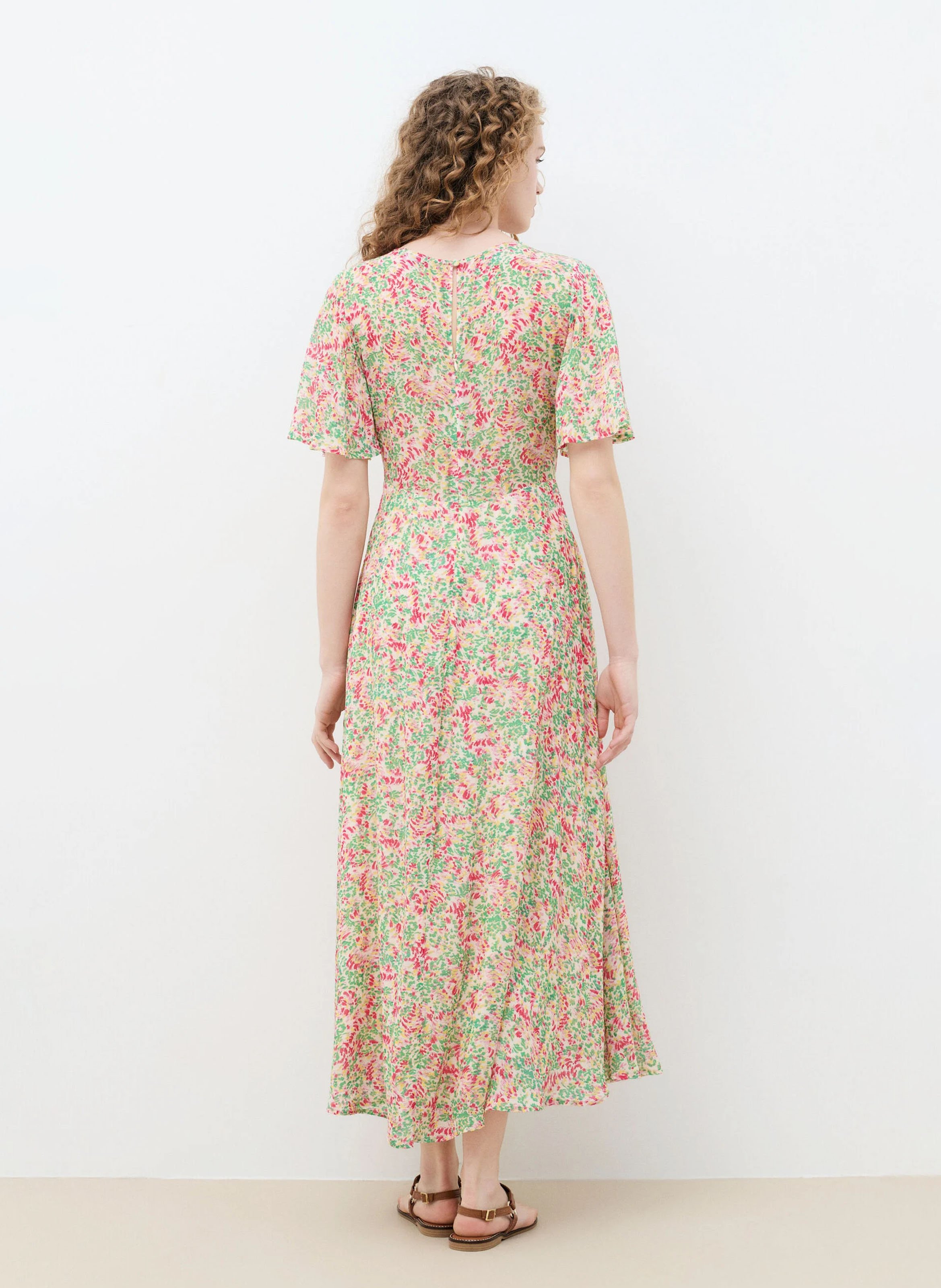 Robe longue cintrée CAROLL Vert