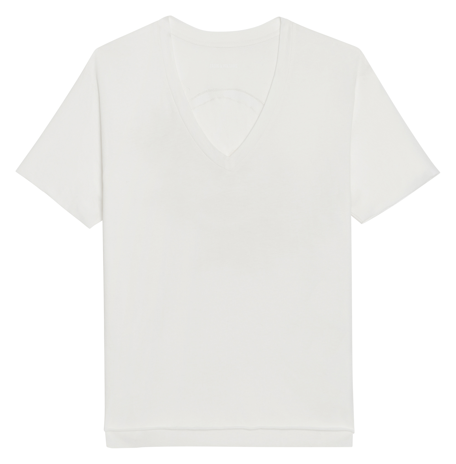 Tee-shirt col V en coton bio ZADIG&VOLTAIRE Blanc