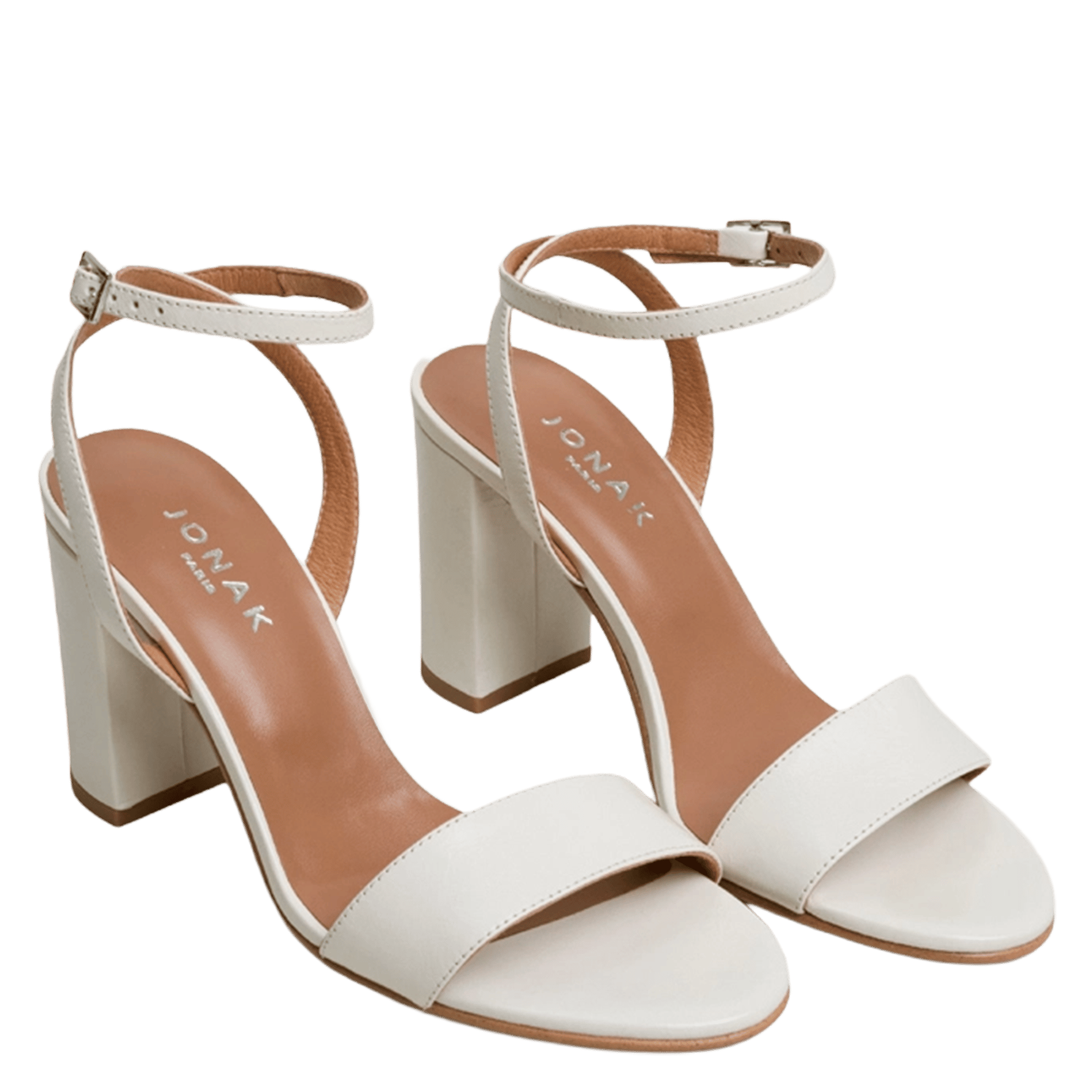 Sandales à talons en cuir JONAK Blanc