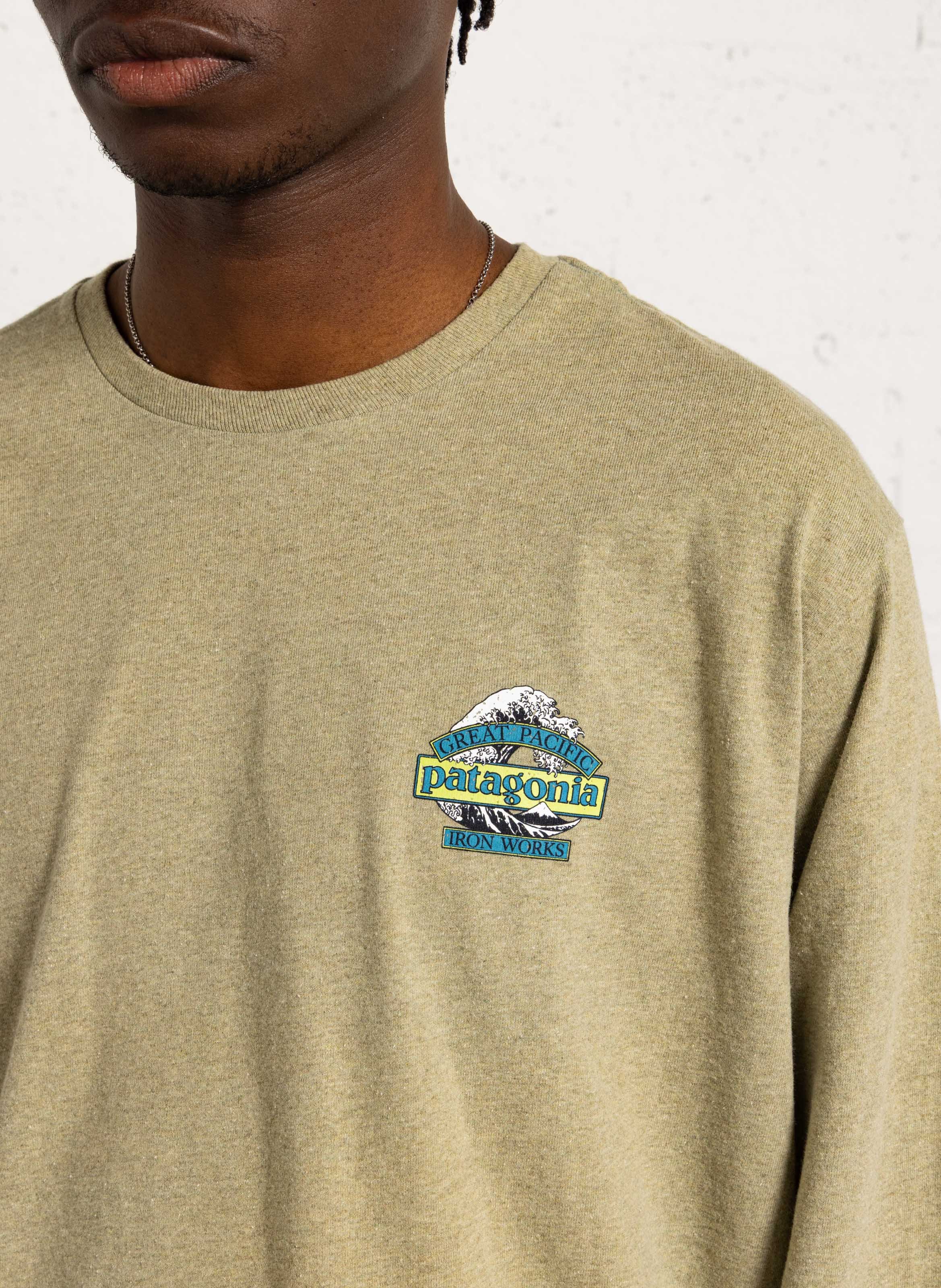 Camiseta recta de mezcla de algodón reciclado con cuello redondo PATAGONIA Beige