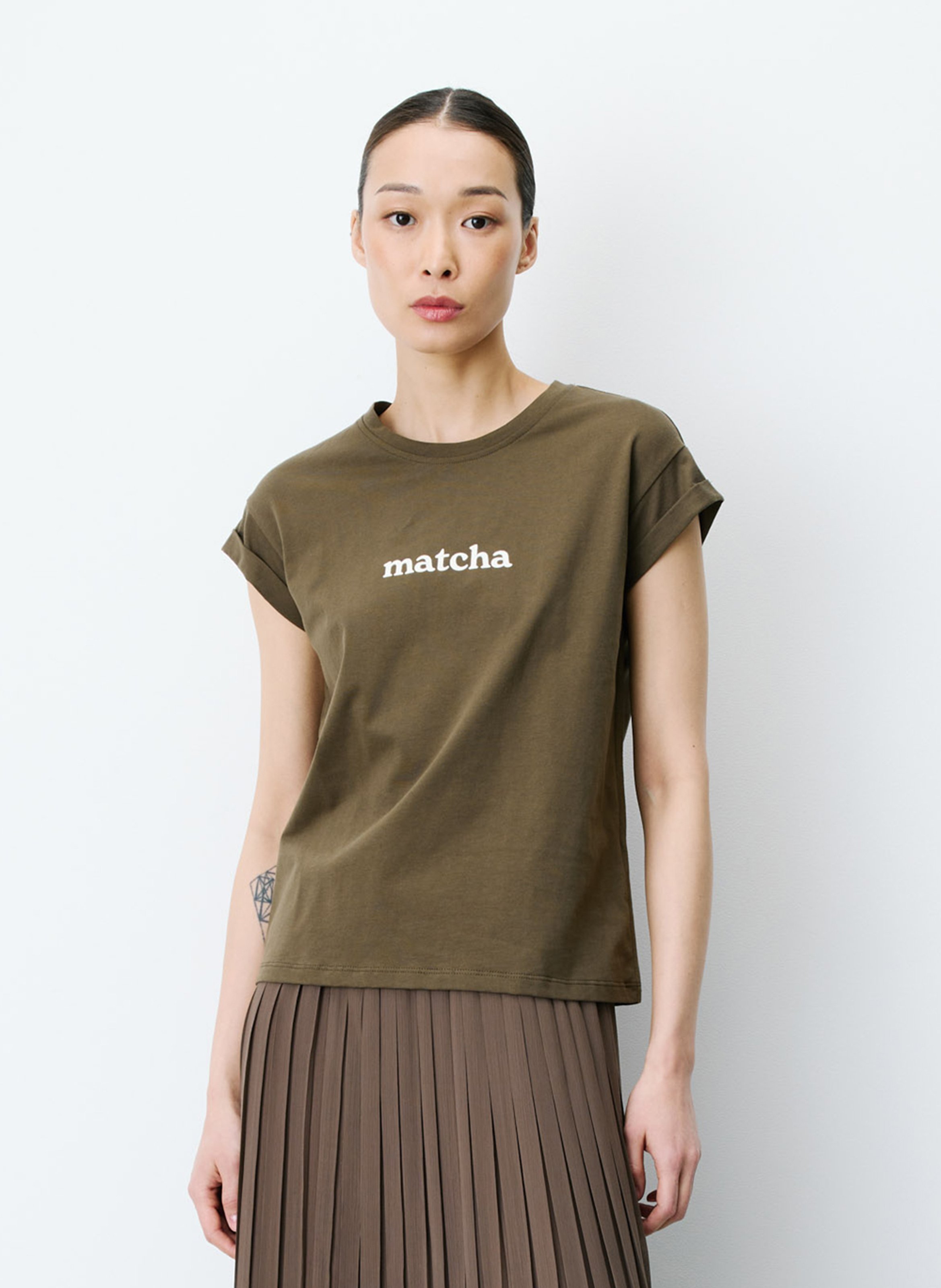 Teeèshirt droit col rond en ccoton sérigraphié GRACE ET MILA