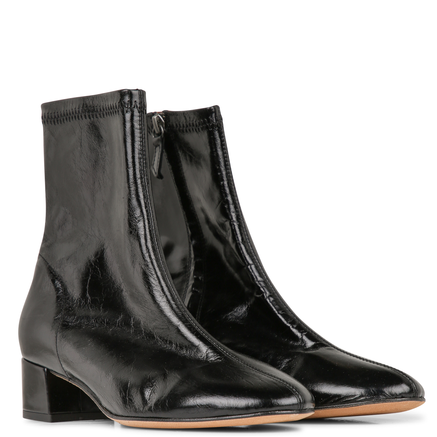 Patent leather mid-calf boots ANONYMOUS COPENHAGEN Black