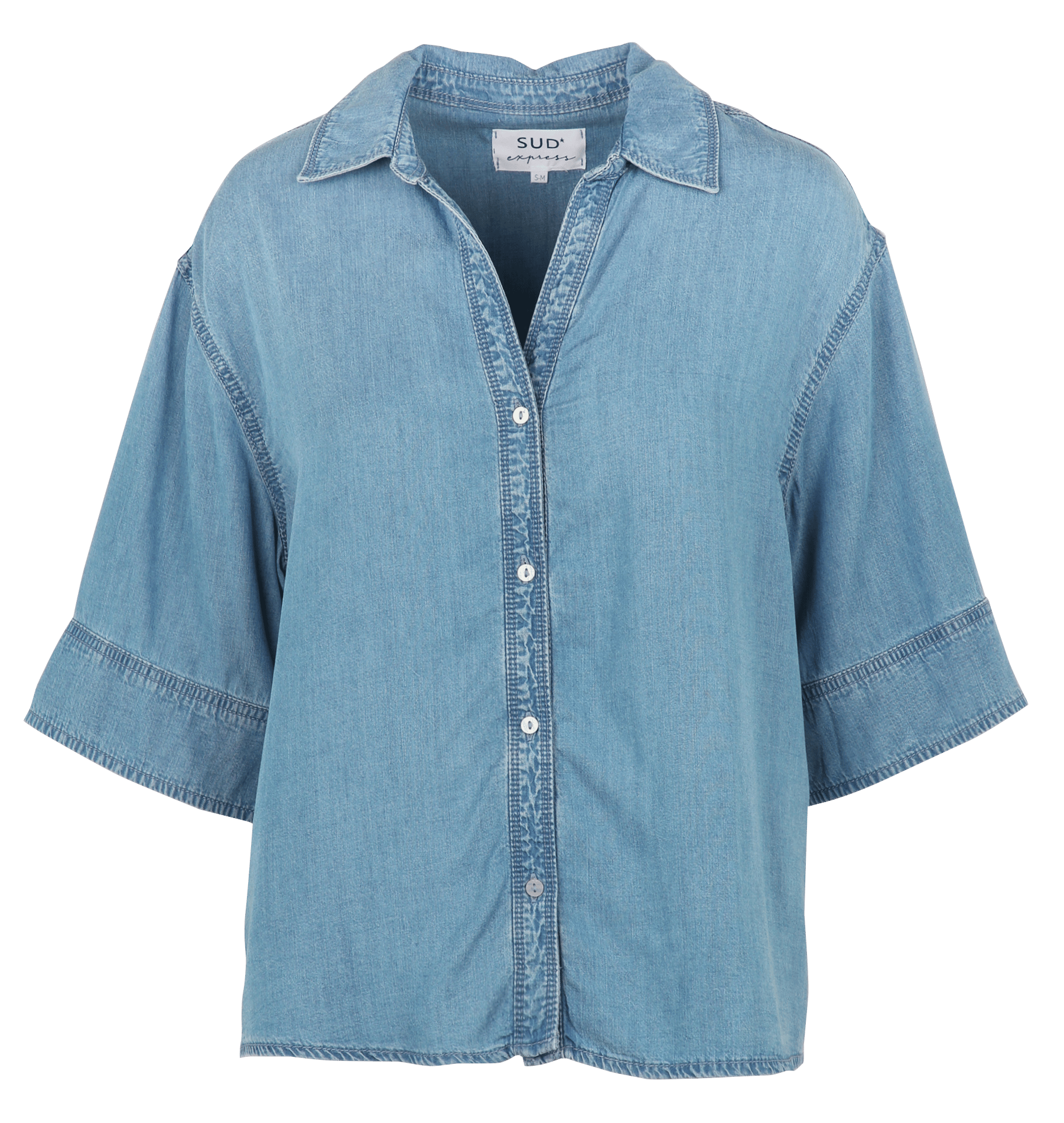 Chemise droite col classique SUD EXPRESS Bleu