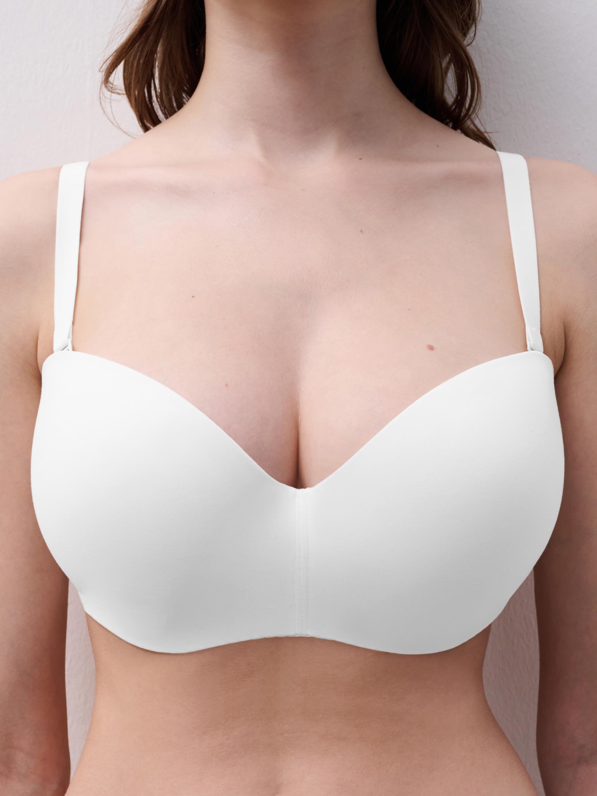 Bandeau bra with cups and removable straps CHANTELLE White