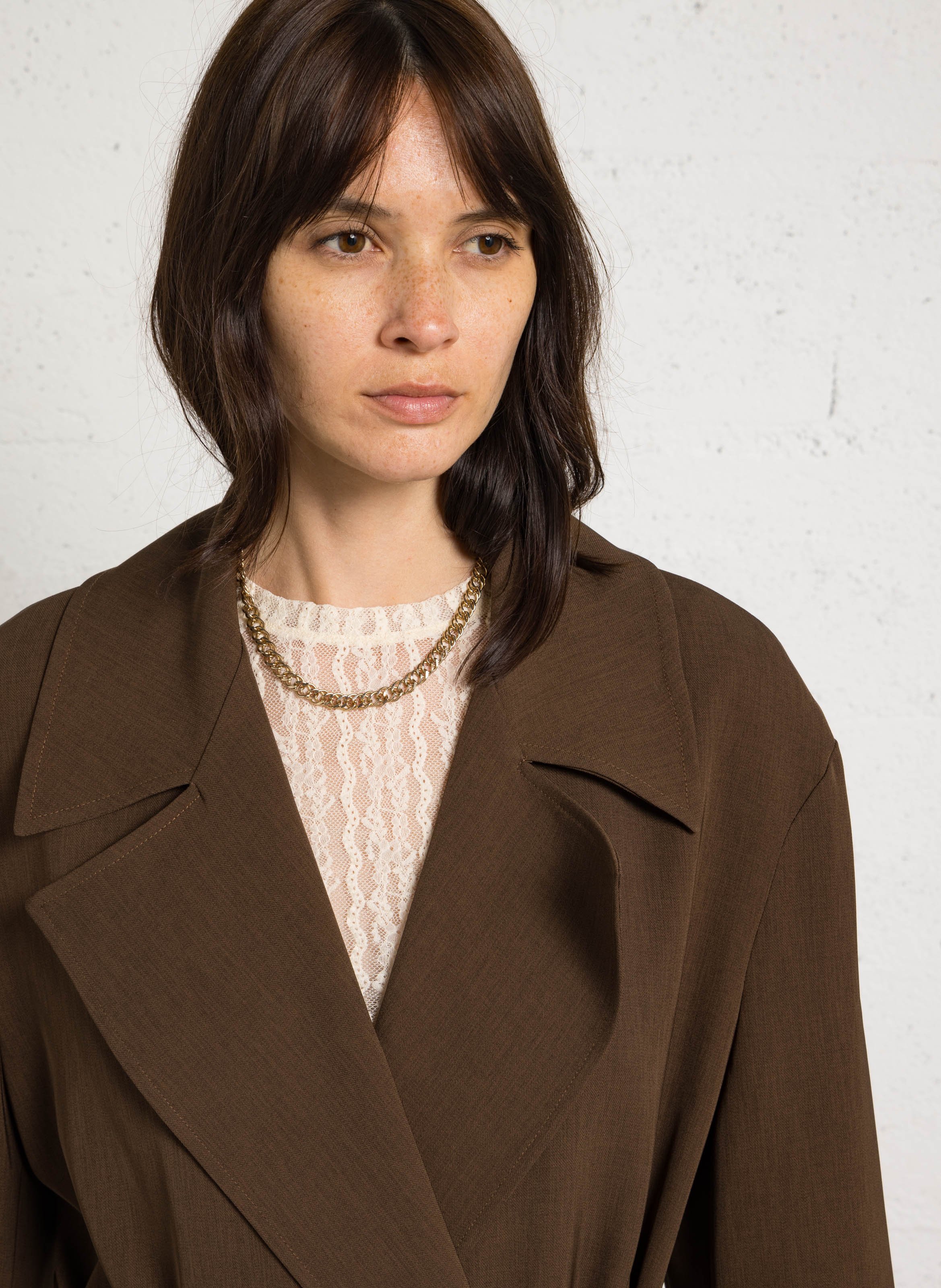 Manteau trench à ceinture IMPERIAL Marron
