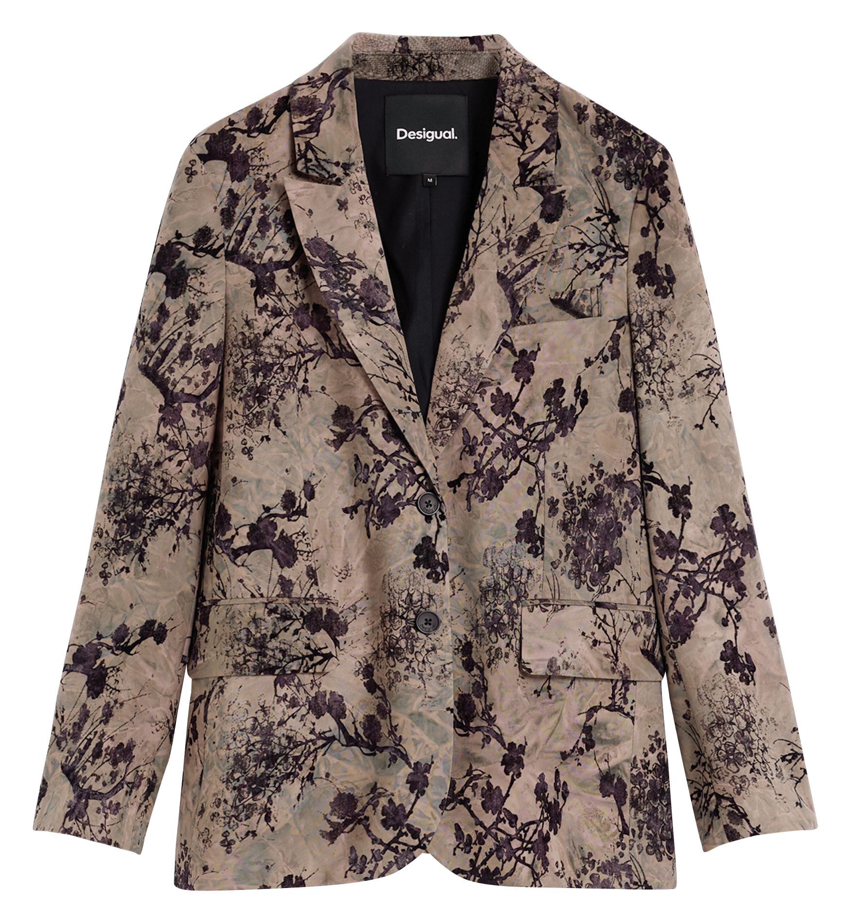 Veste col tailleur imprimée DESIGUAL Noir