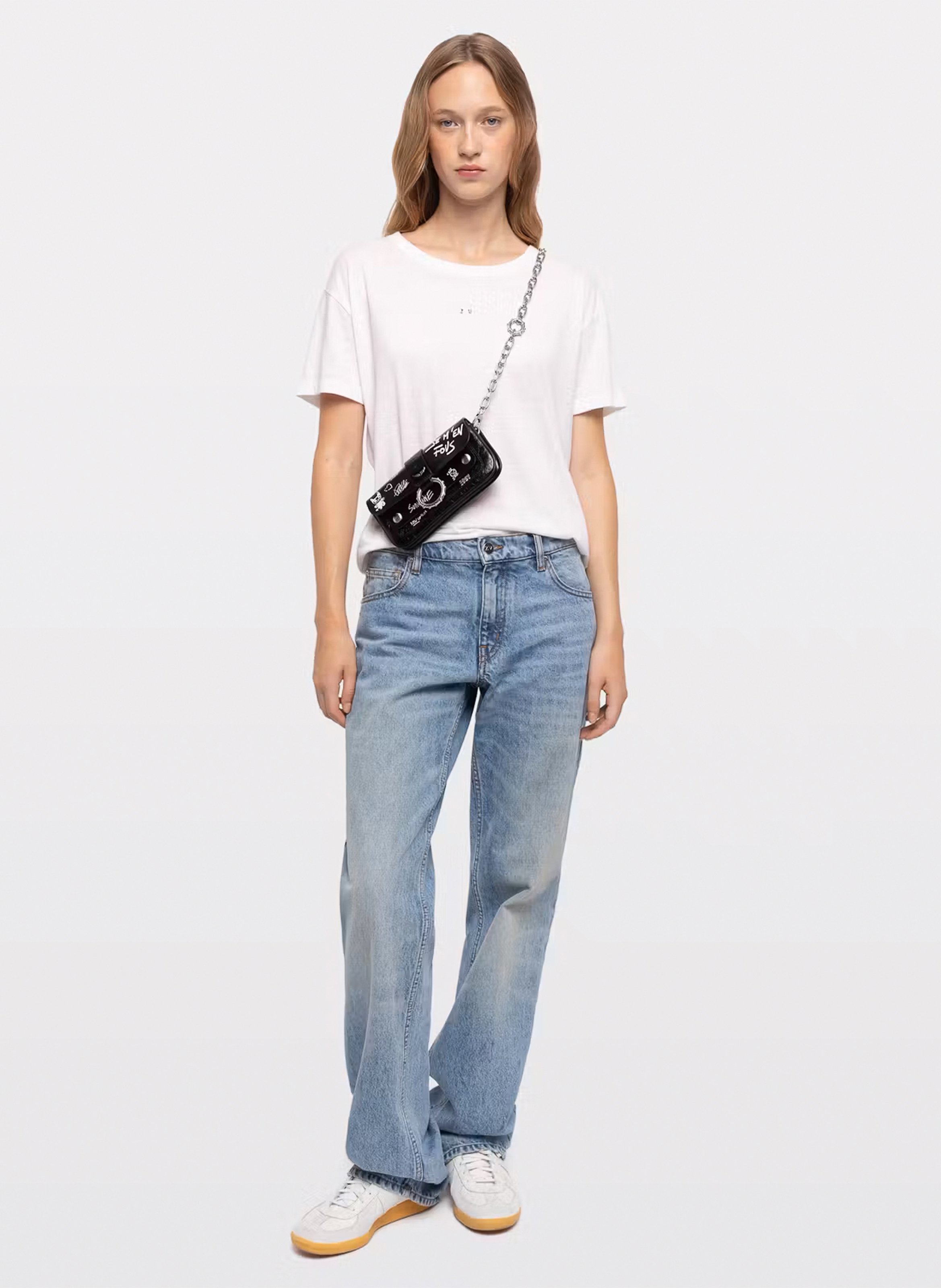 Sac bandoulière imprimé en cuir ZADIG&VOLTAIRE Noir
