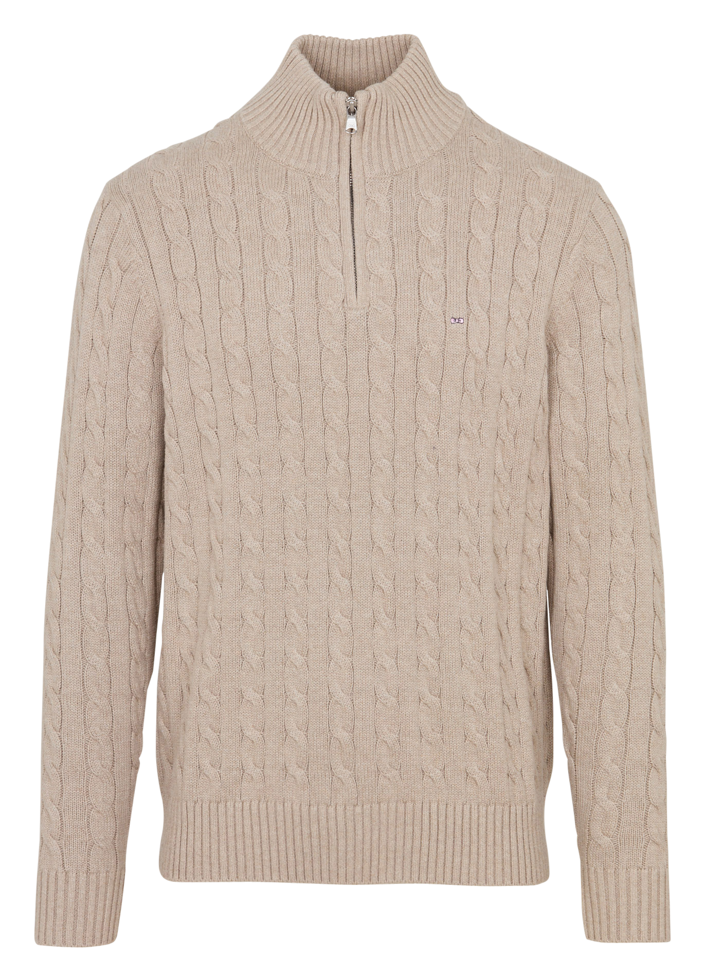 Twisted knit cotton sweater EDEN PARK Beige