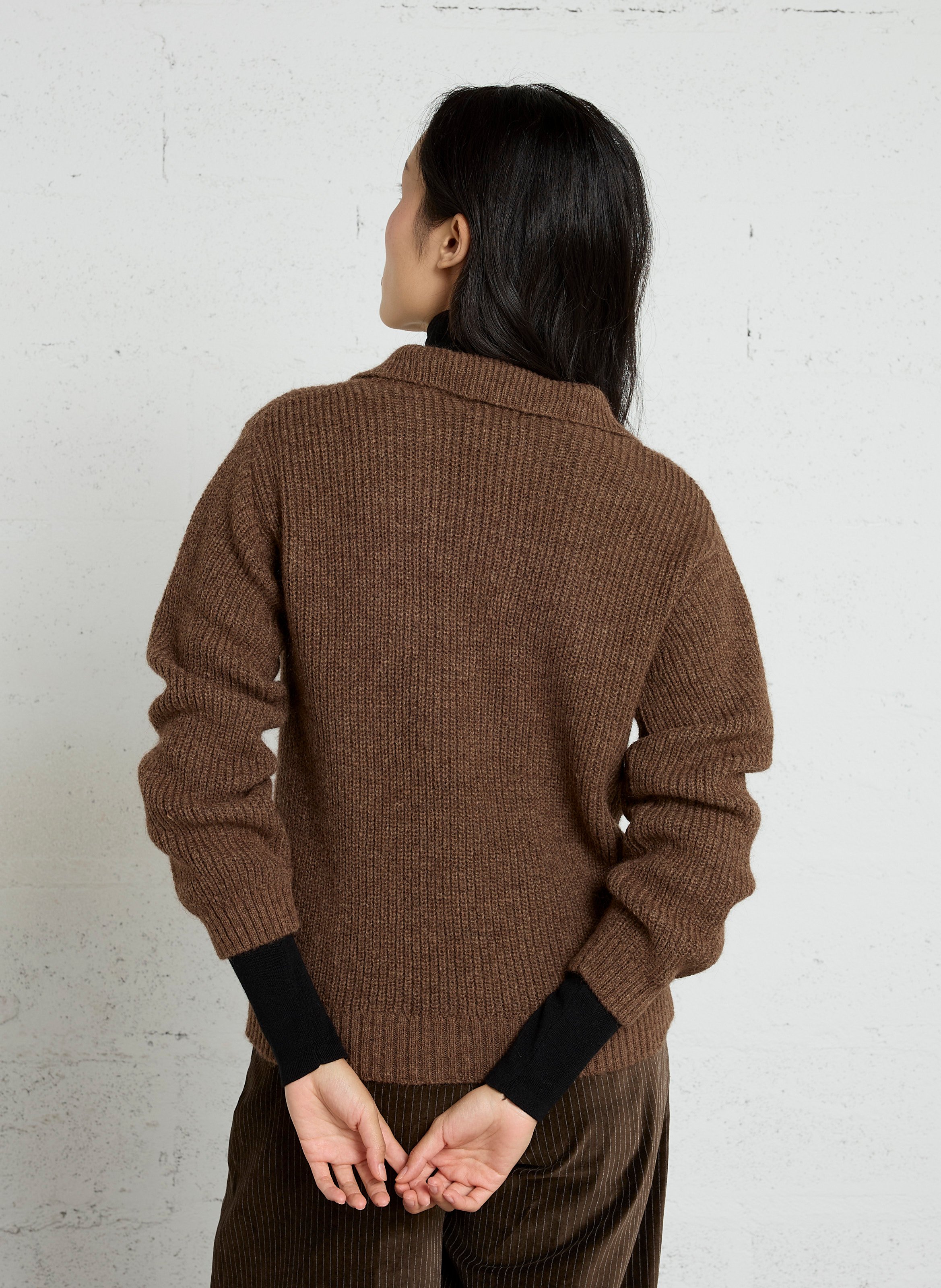 Straight-cut knit sweater DIEGA Brown