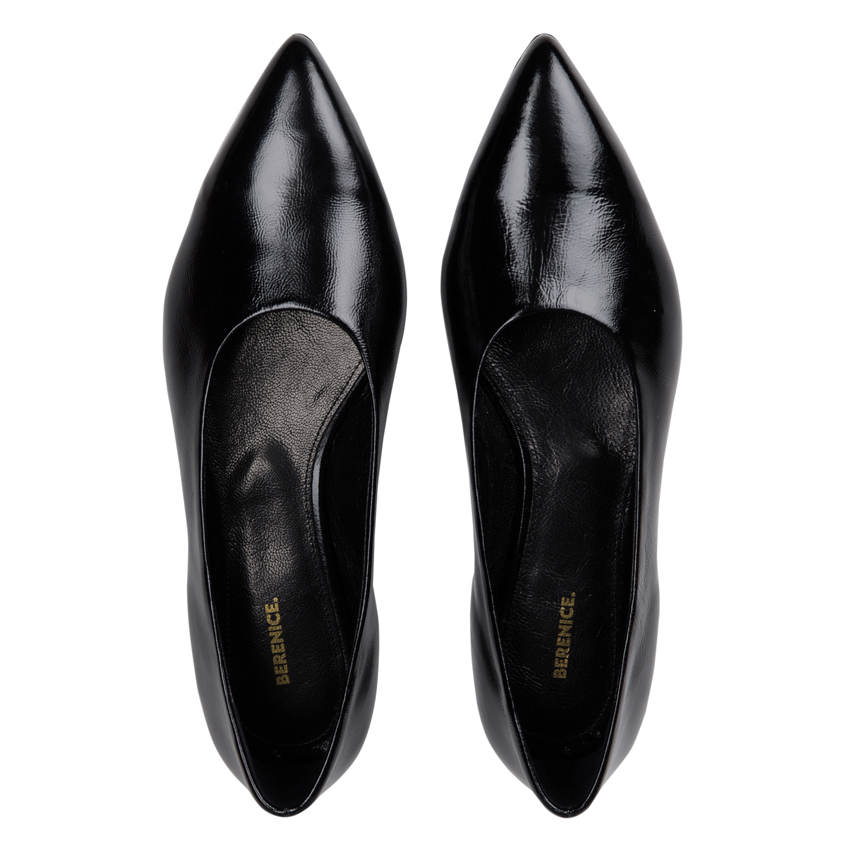 Ballerines à bout pointu en cuir  BERENICE Noir