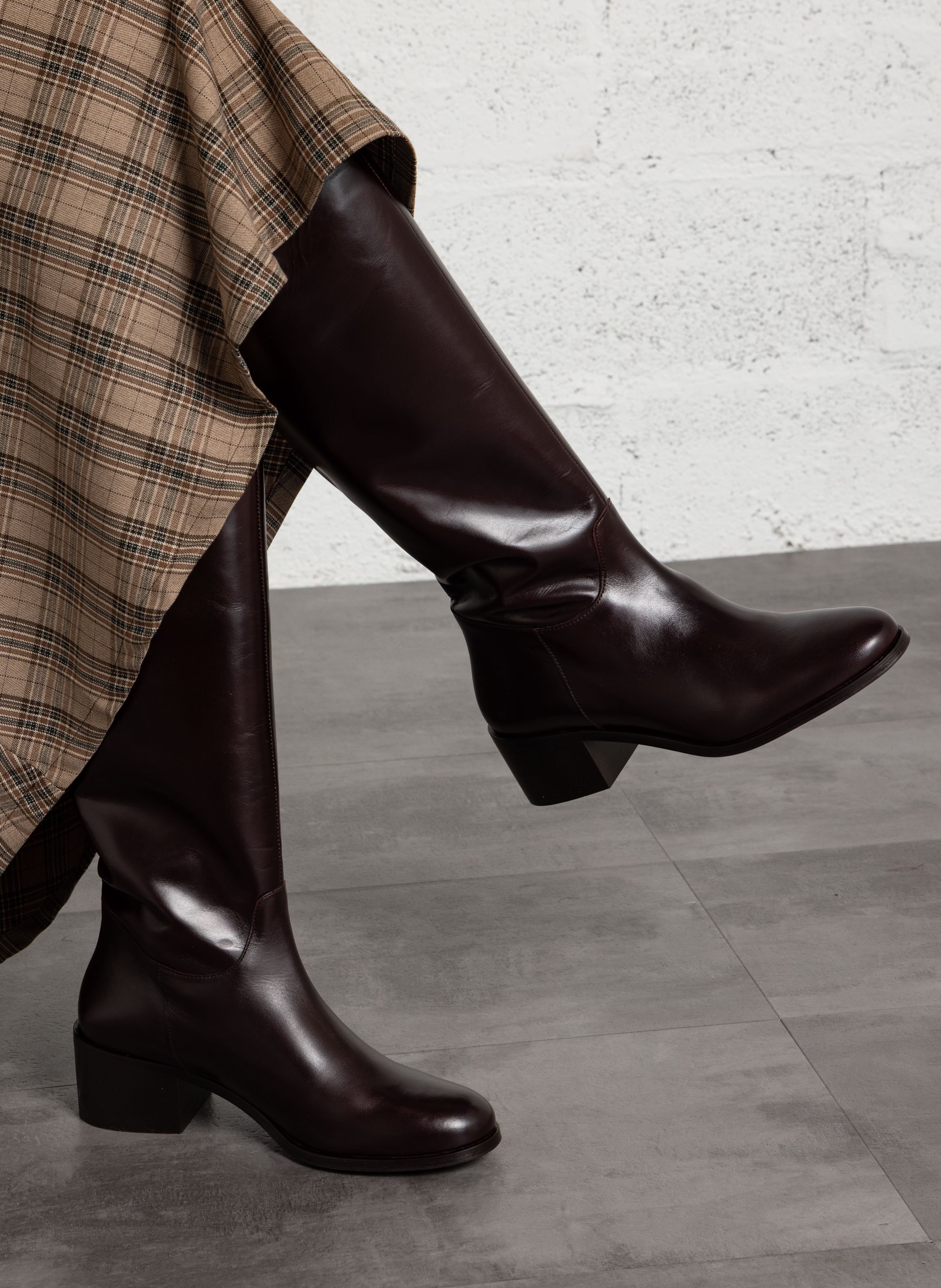 Lederstiefeletten BOBBIES Pflaume