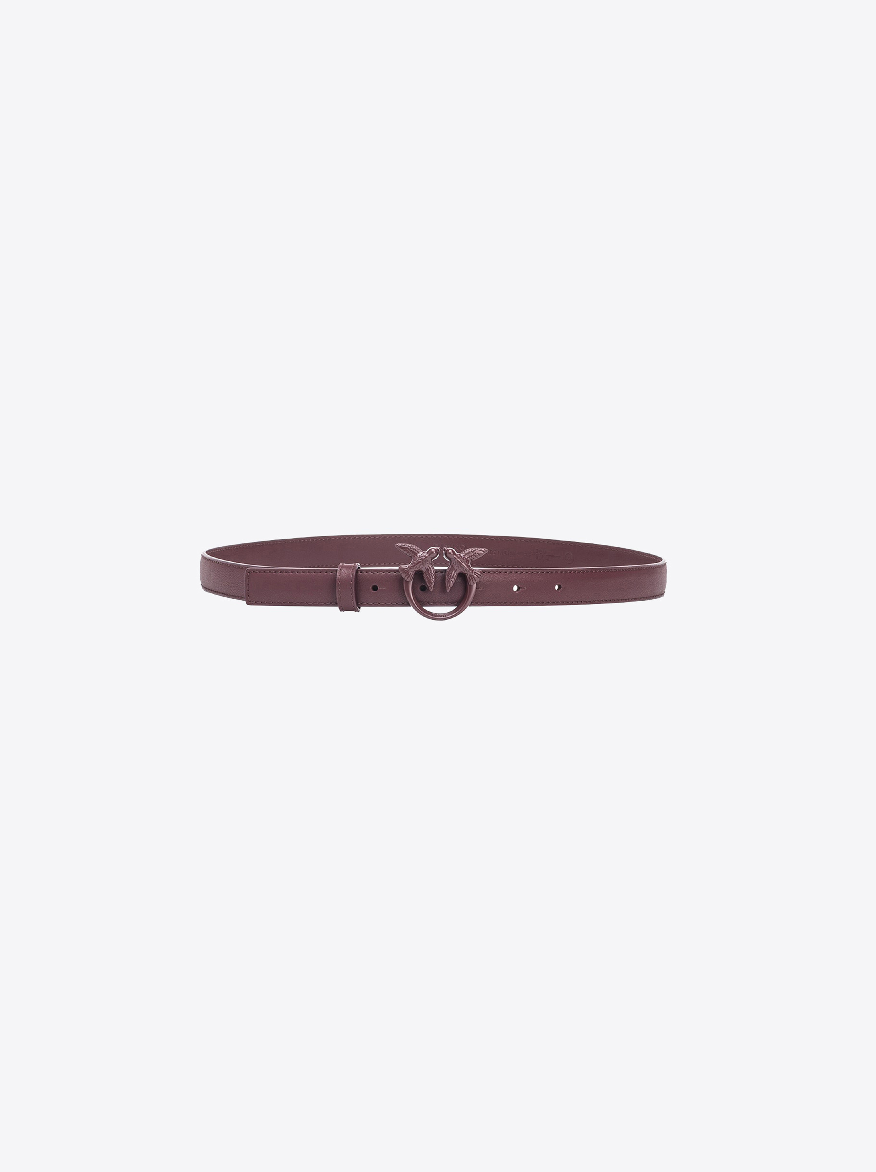 Fine ceinture love birds en cuir color block 2cm PINKO Rouge