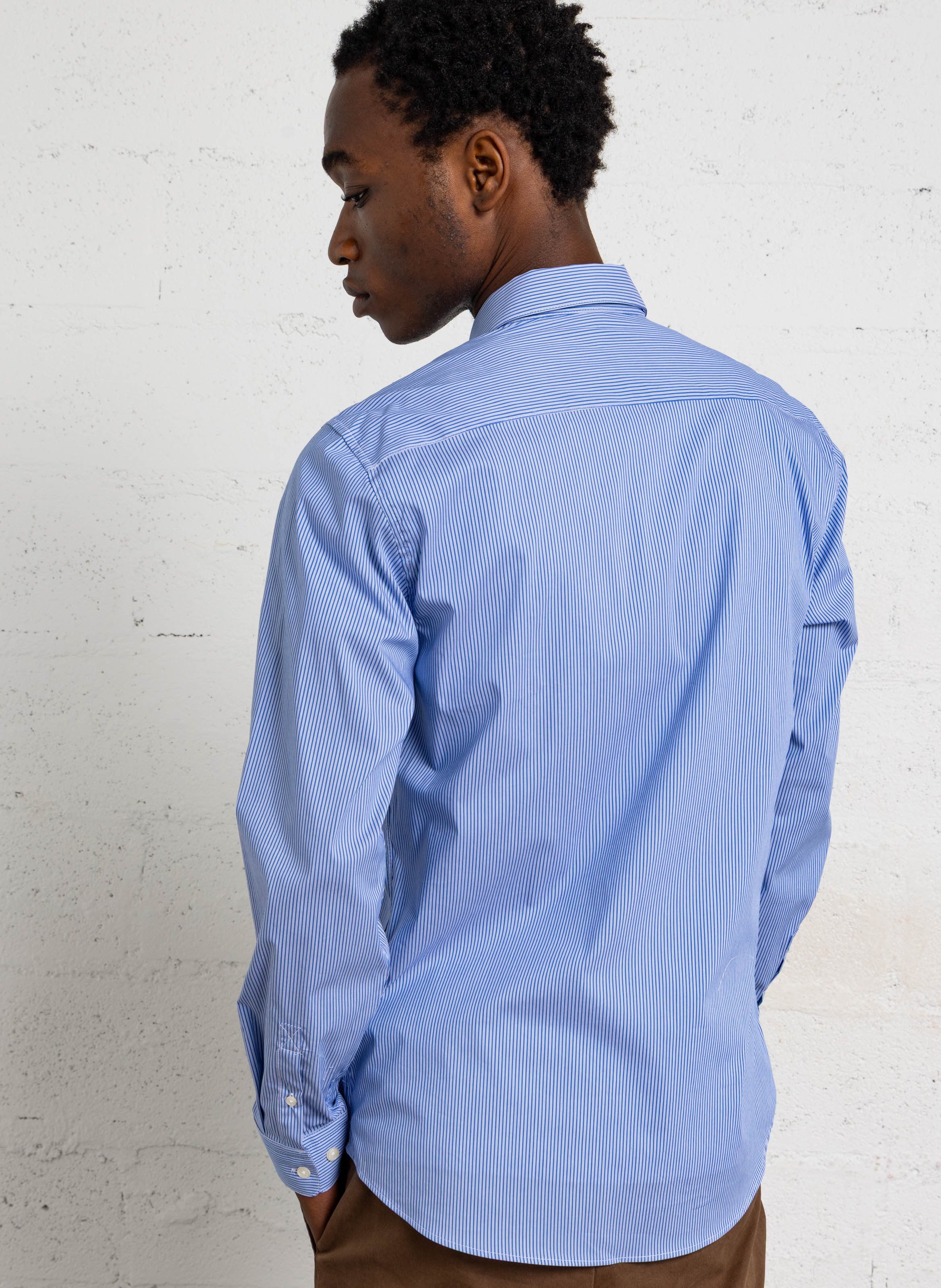 Chemise col classique en cootn AU PRINTEMPS PARIS Bleu