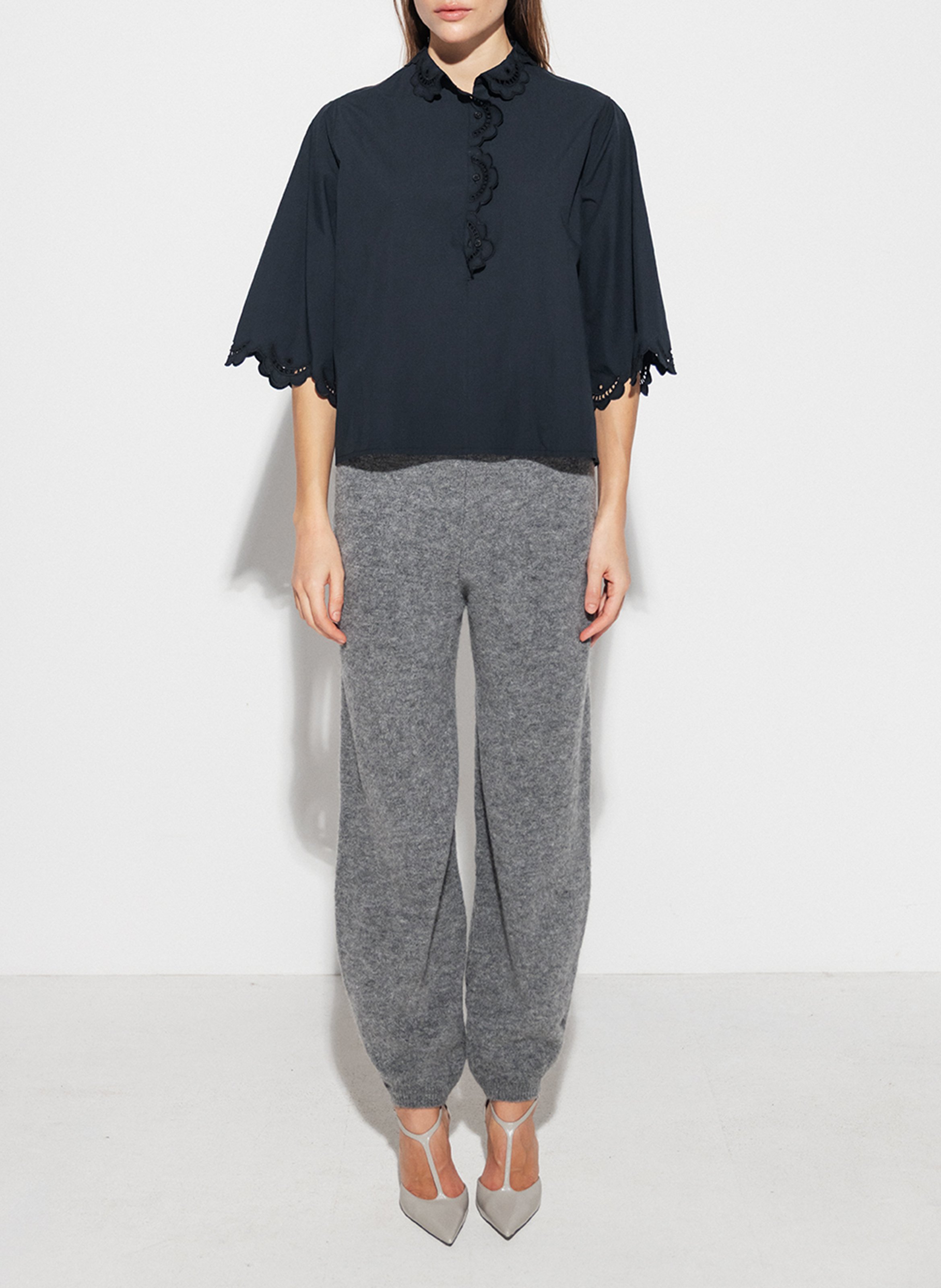 Chemise ample en coton bio PROJECT-AJ117 Noir