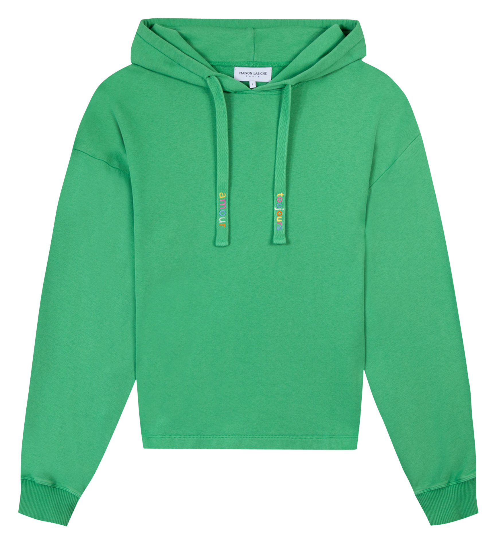 Sweat ample à capuche brodé en coton mélangé MAISON LABICHE Vert