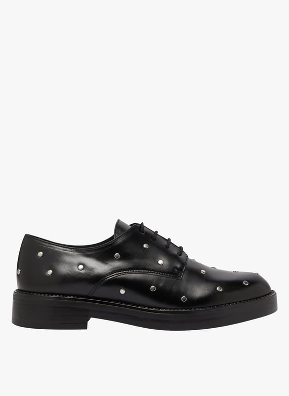 Derbies a Details Argentes En Cuir Astou Noir Jonak Femme 225 ASTOU CUIR 26 NOIR Place des Tendances