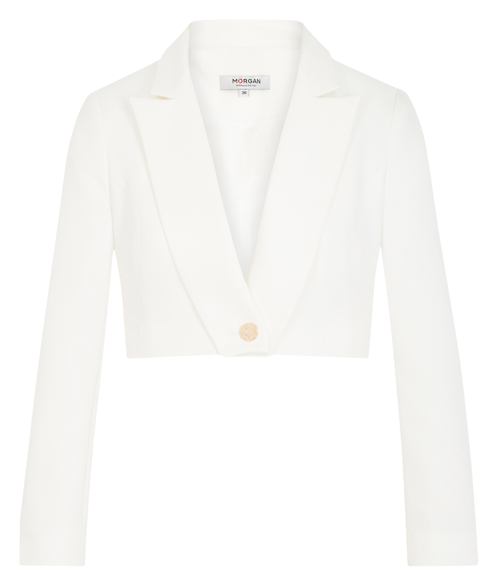 Cropped suit jacket MORGAN White