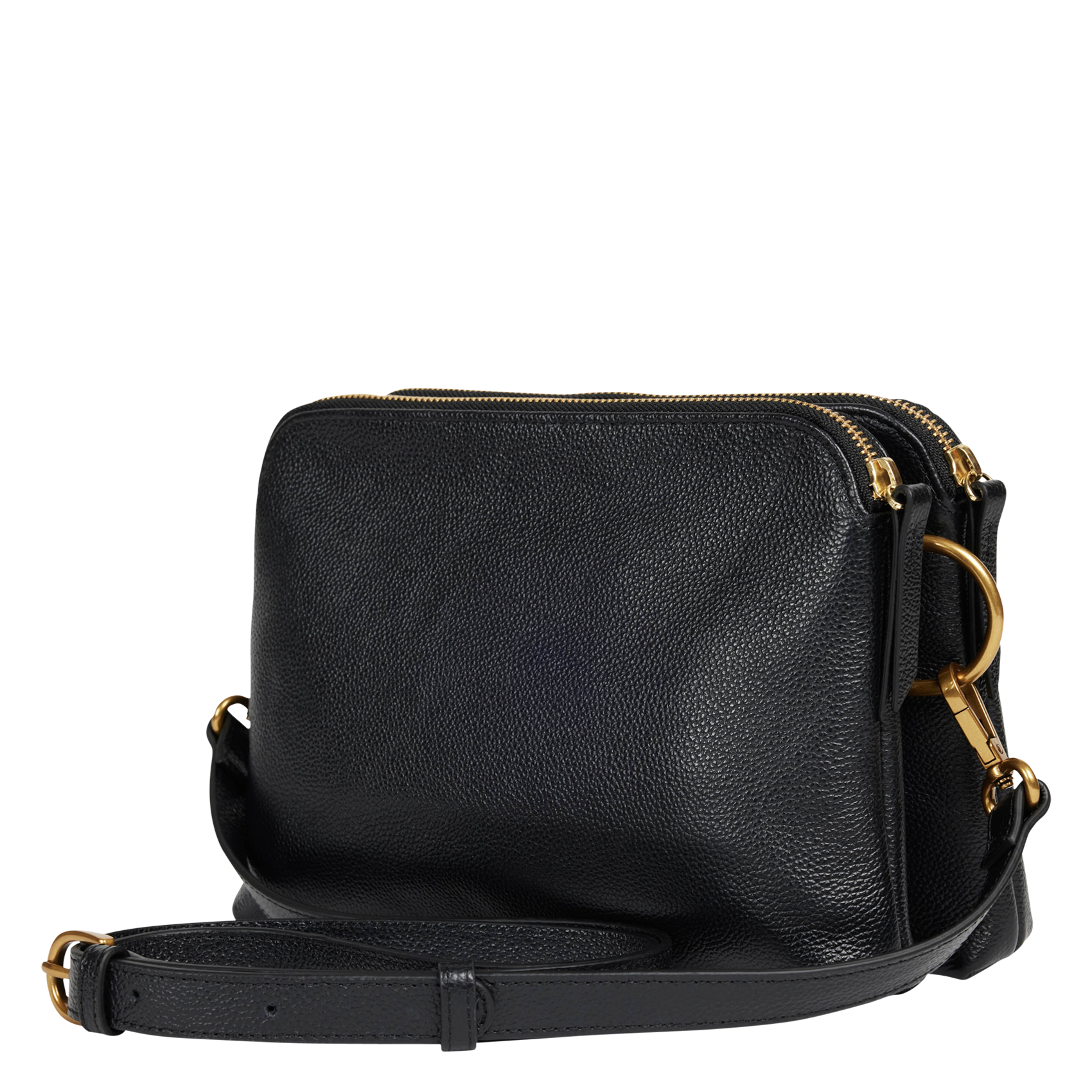 Sac bandoulière en cuir grainé  NAT & NIN Noir
