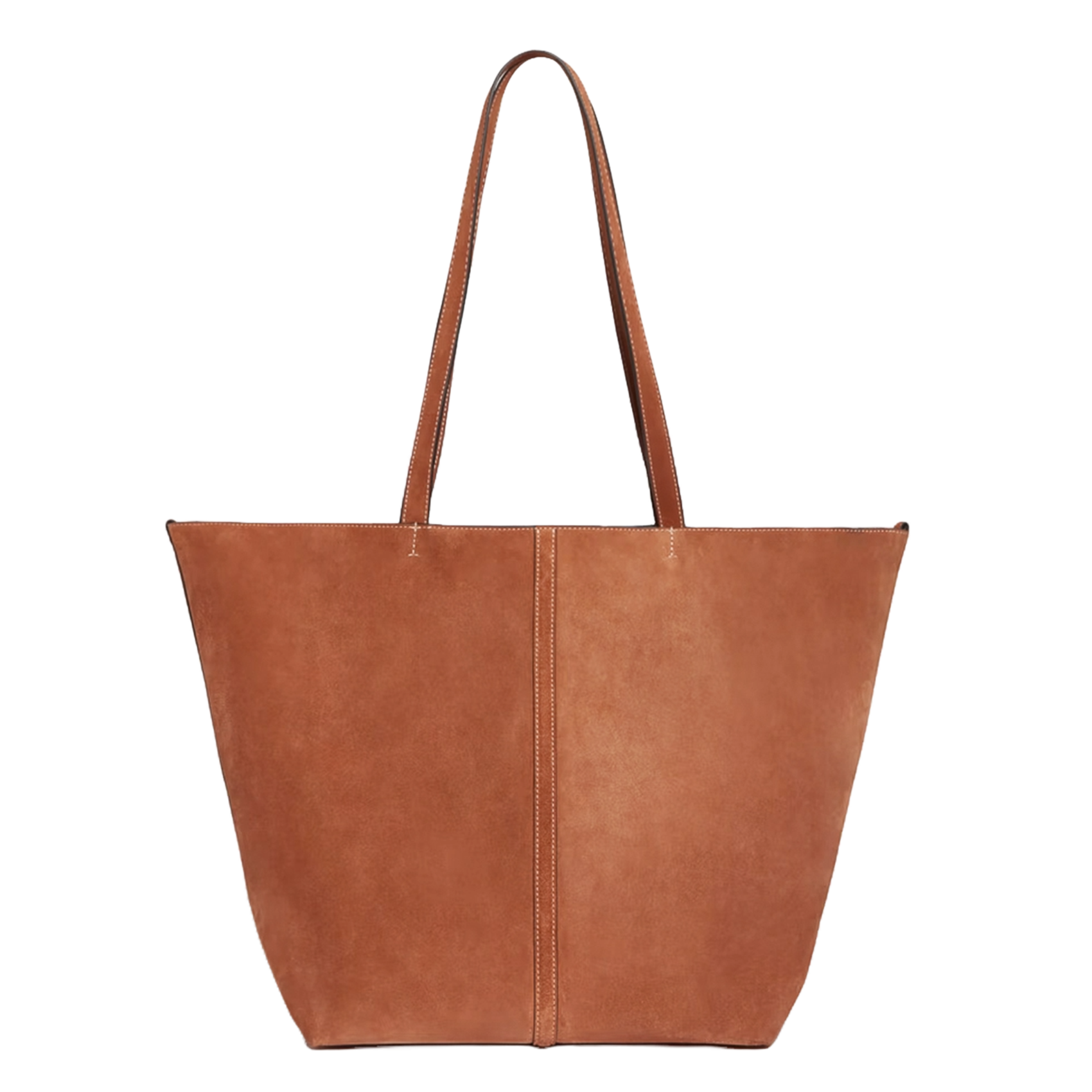 Sac cabas en cuir velours TOTE BAG GM Biscuit