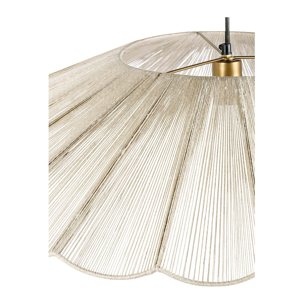 White and metal daisy jute pendant light - ø 90 cm BLANC D'IVOIRE White