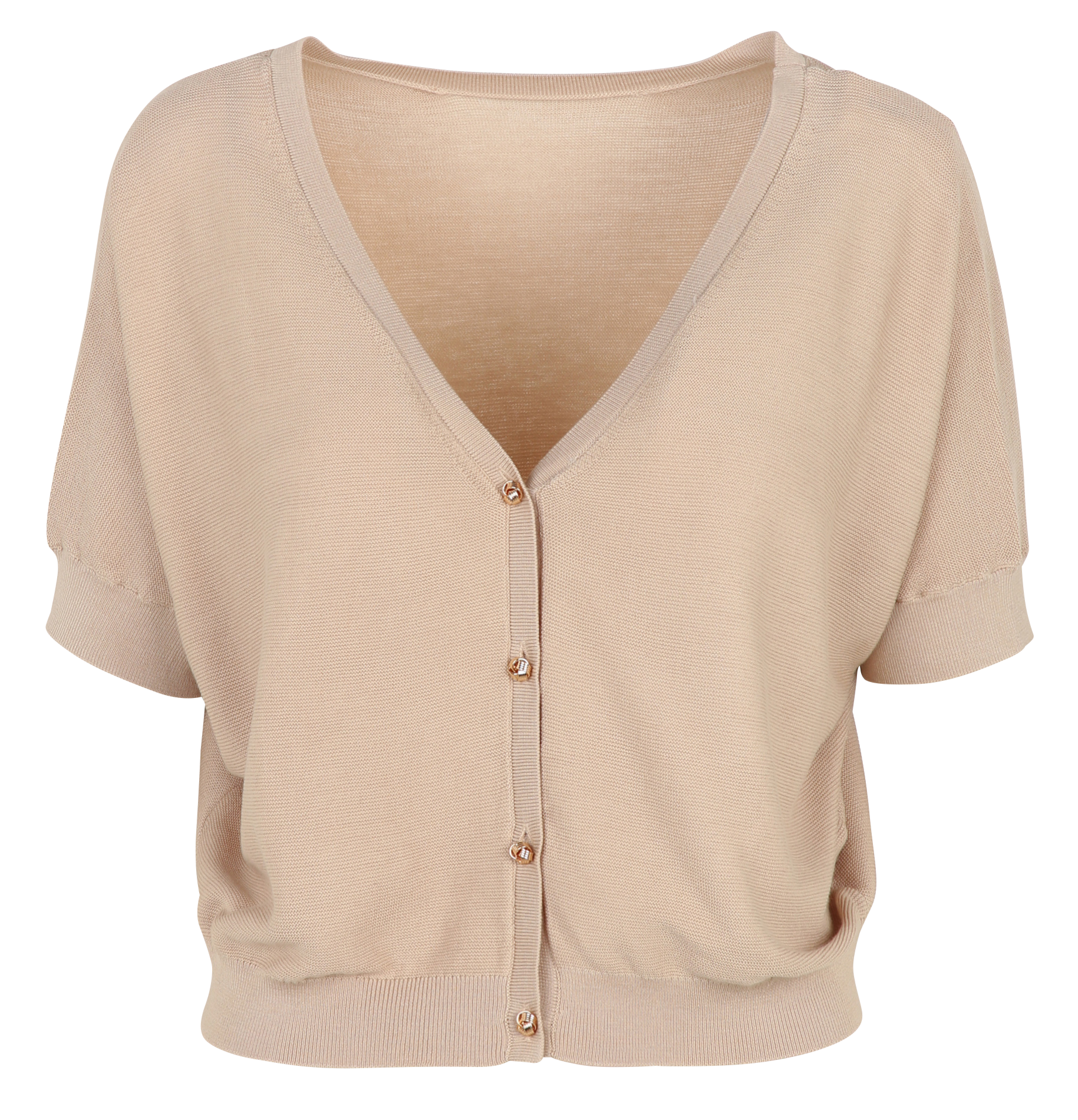 Katoenen vest met V-hals en lange mouwen BA&SH Beige