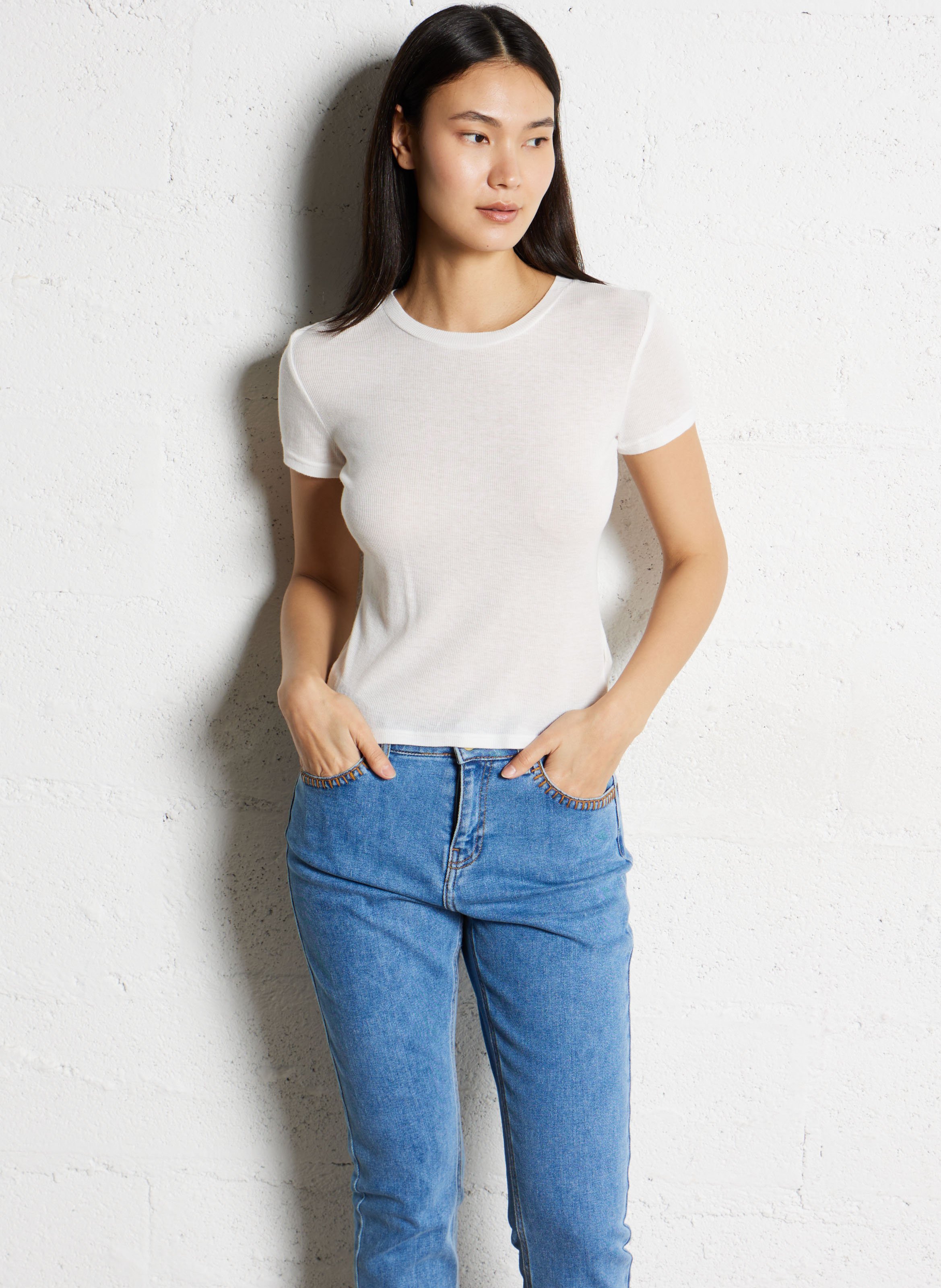 Slim jeans with topstitching I CODE Blue