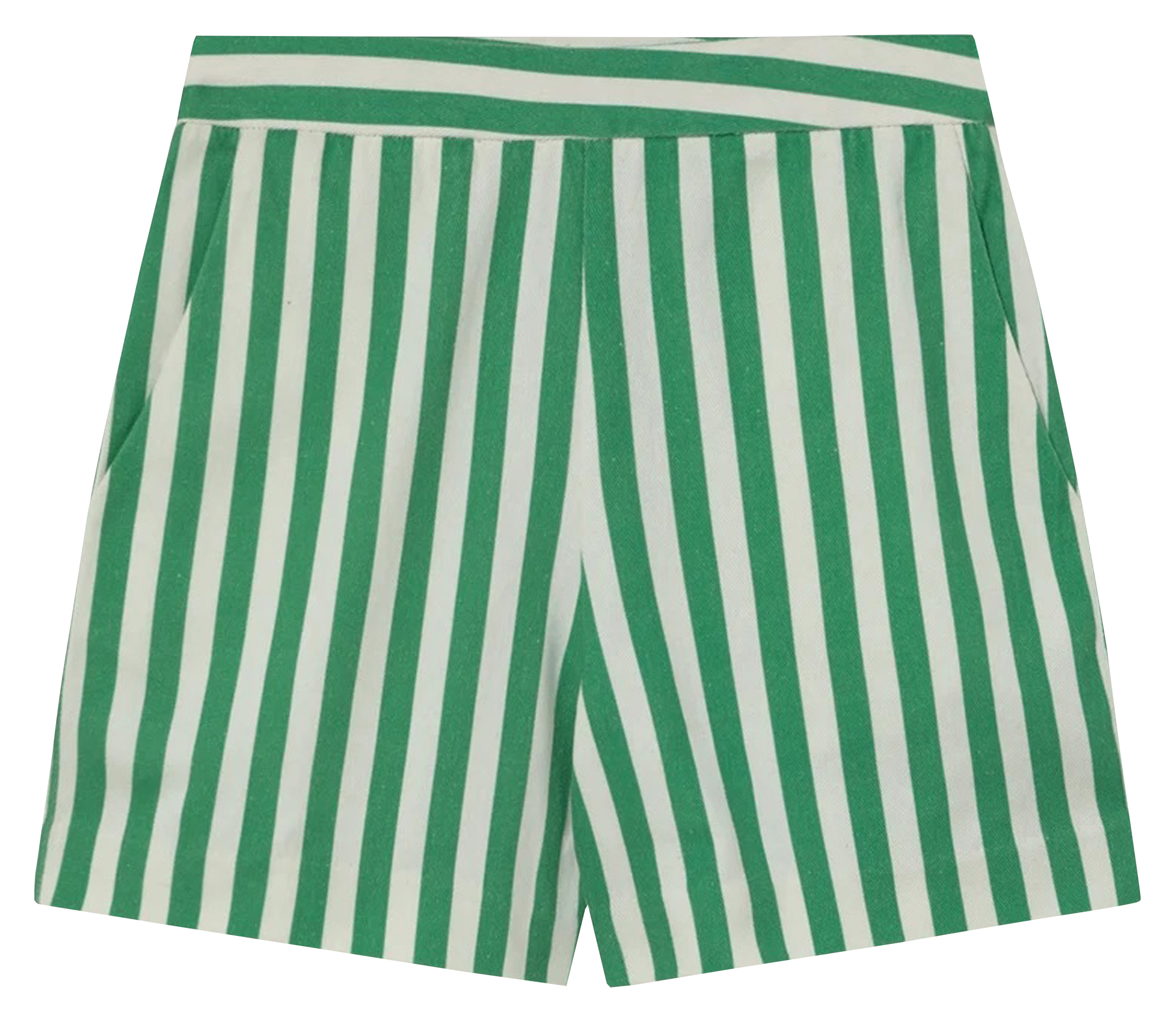 Straight cotton shorts THE TINY BIG SISTER Green