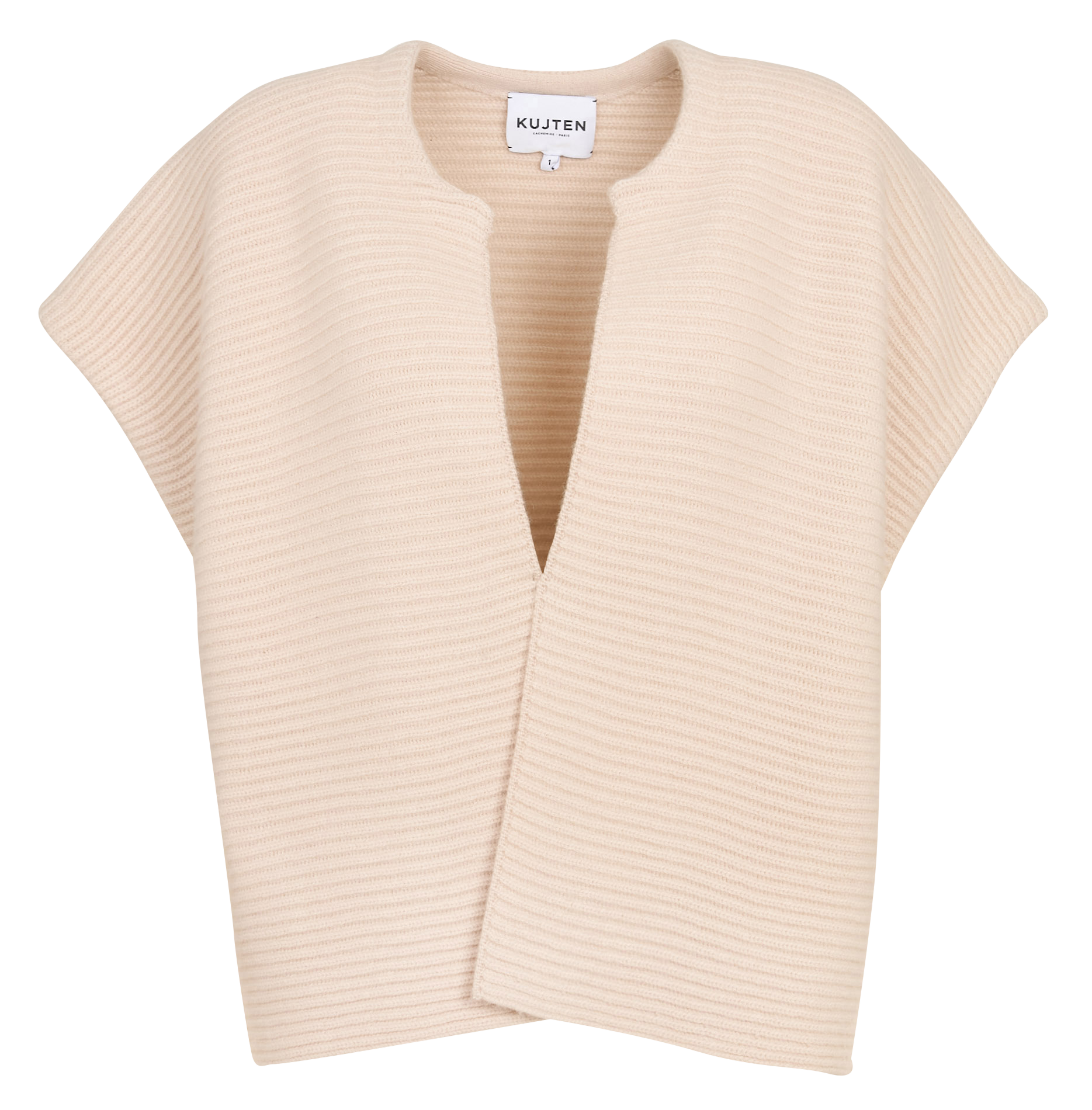 Cashmere ribbed edge cape KUJTEN Beige