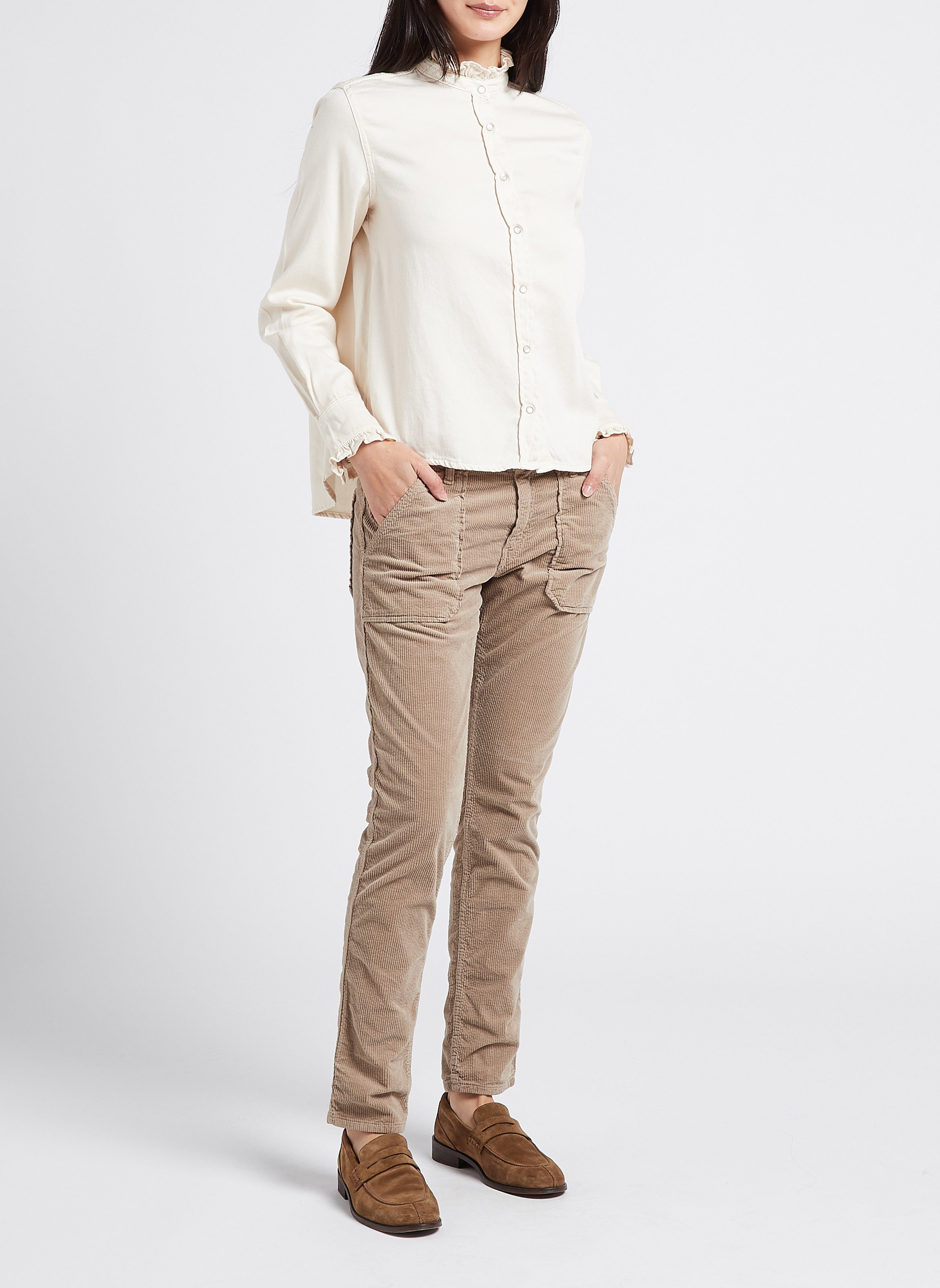 Katoenen blouse met Victoriaanse kraag ACQUAVERDE Wit