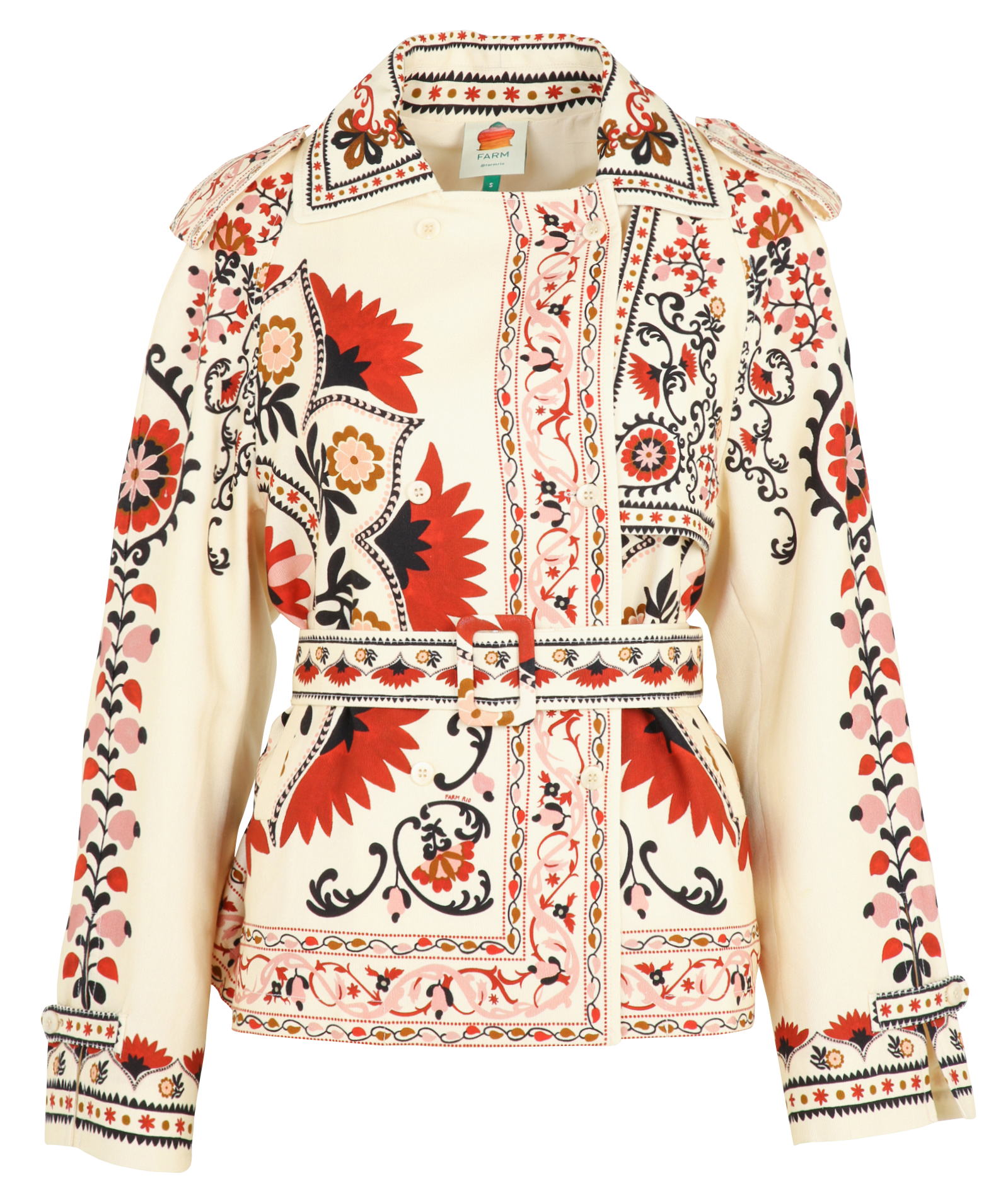 Veste droite imprimée FARM RIO Beige