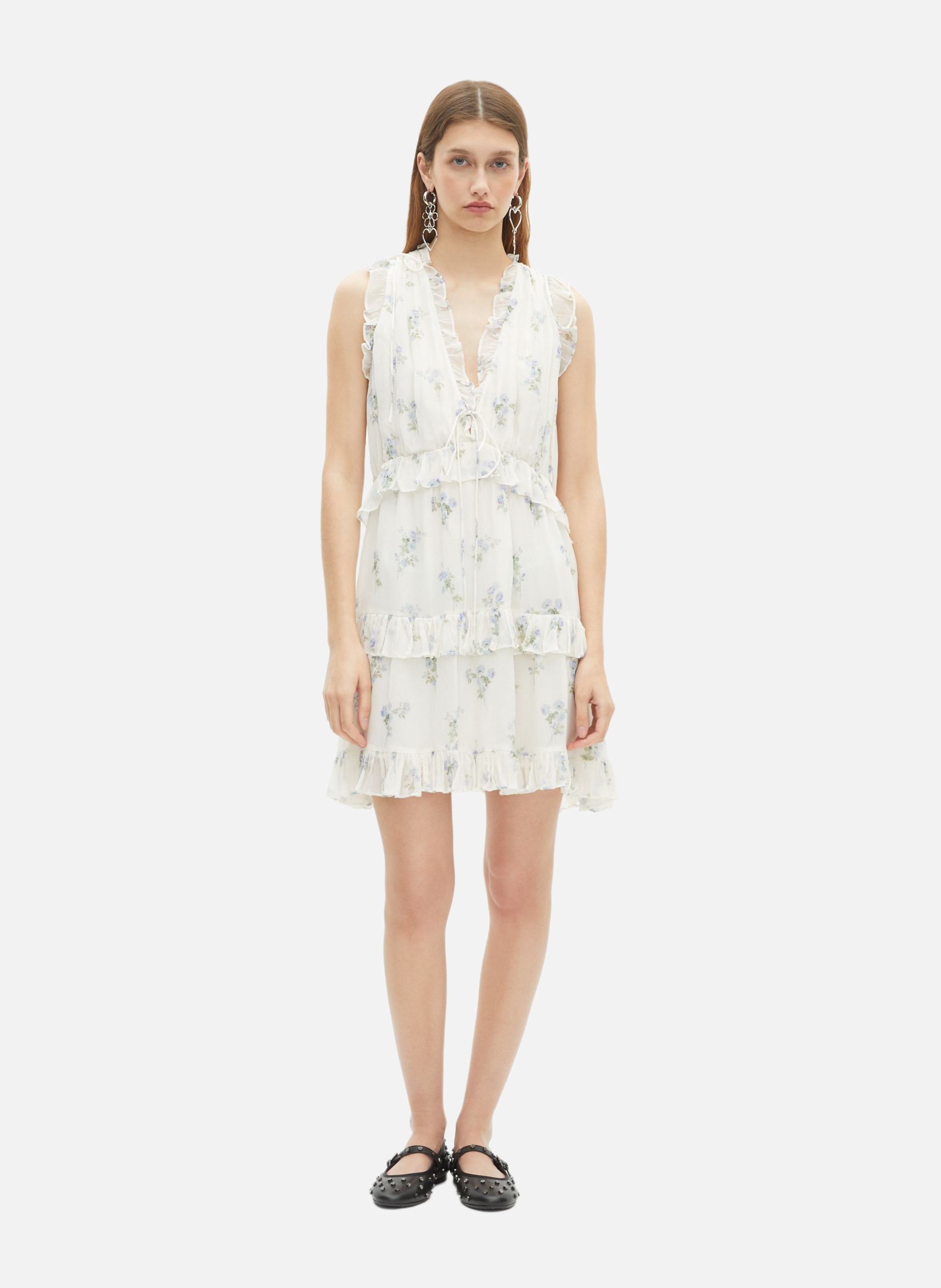 Short dress with ruffled floral print THE KOOPLES White