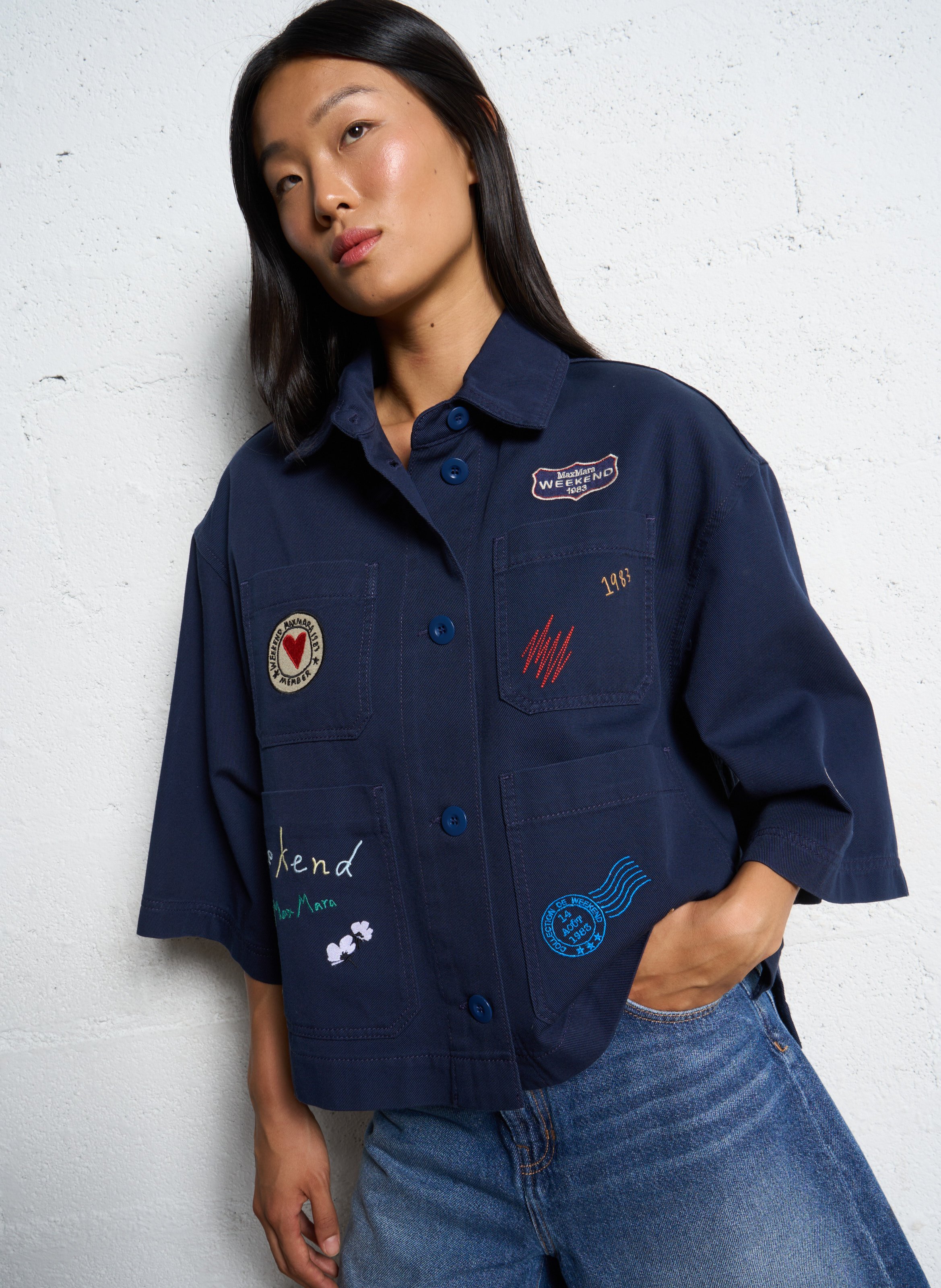 ジャケット Margaux Lonnberg Jackets Striped jacket with classic collar Navy stripes Margaux