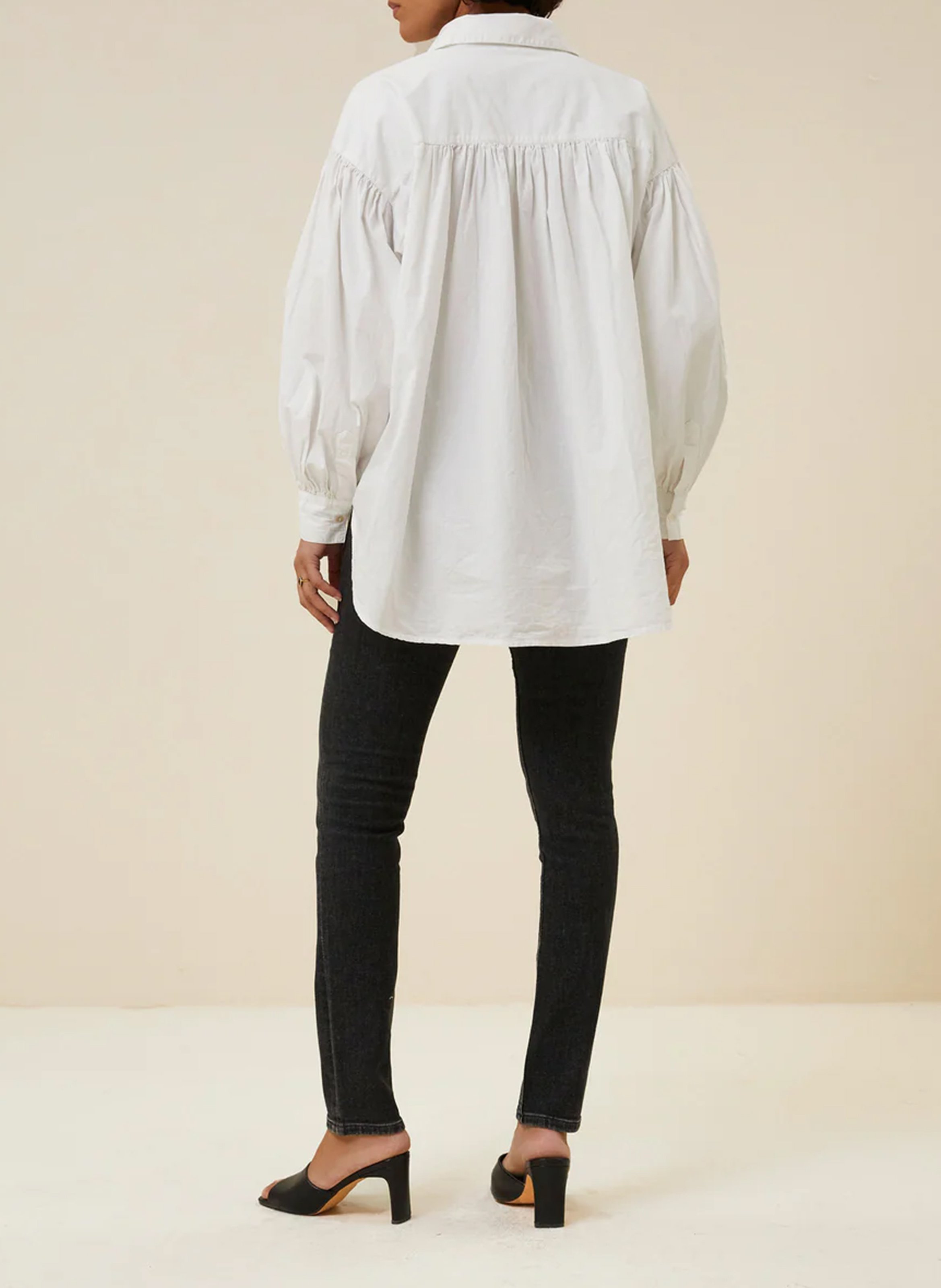 Chemise ample col classique en coton BY BAR Blanc