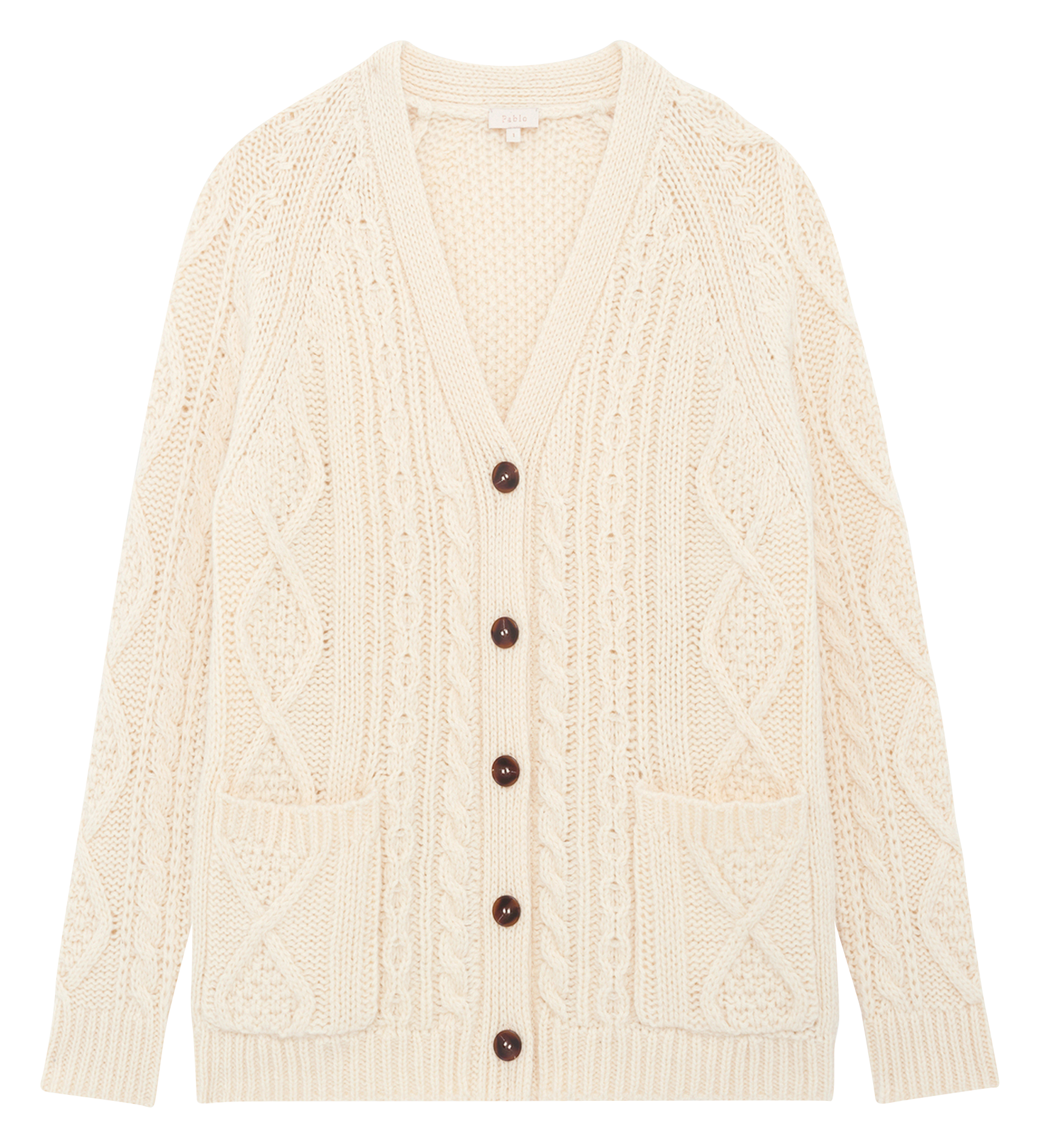 Straight wool cardigan PABLO Beige