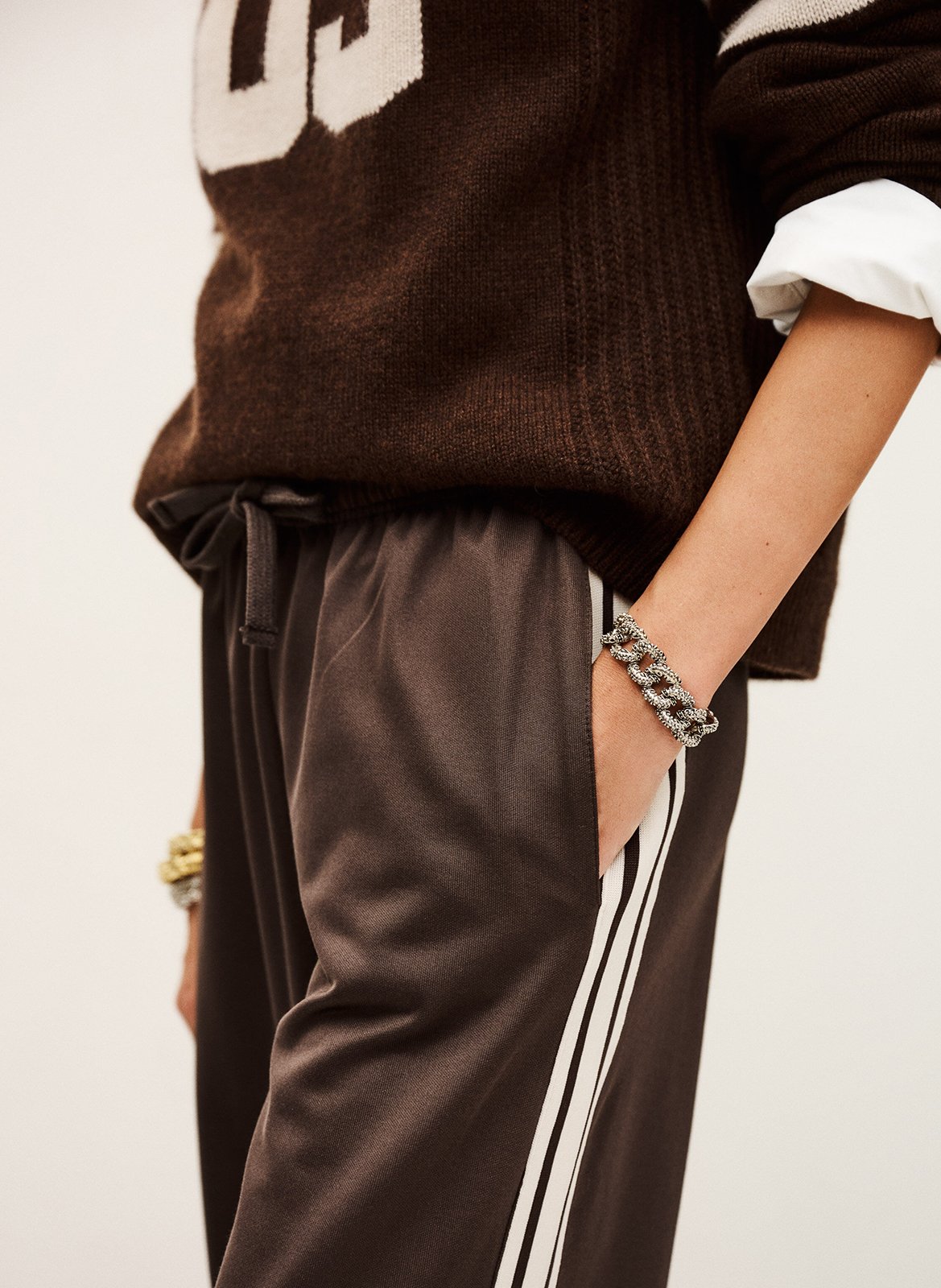 Joggingbroek met brede pijpen BA&SH Bruin