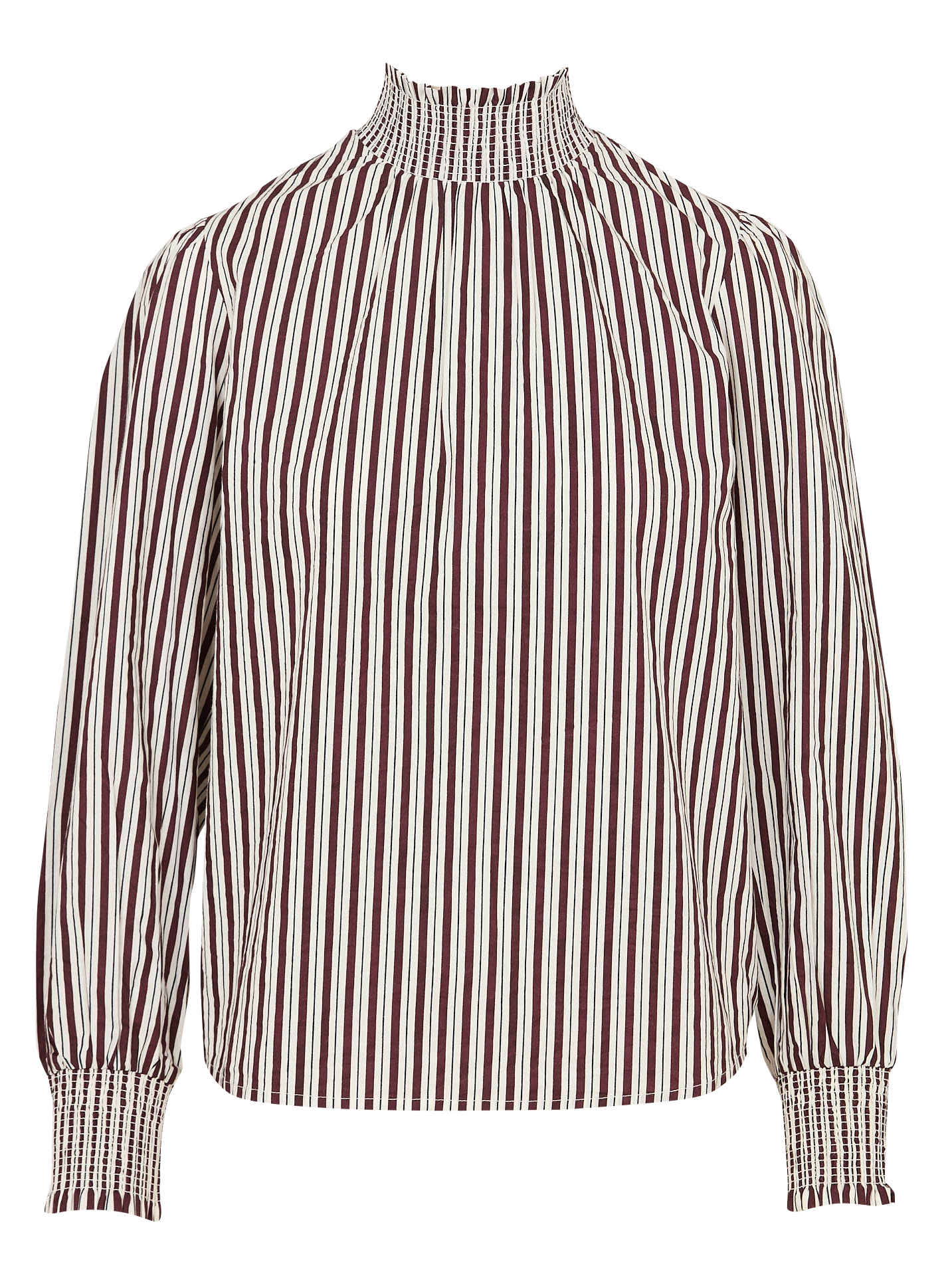 Straight high-neck cotton blouse PETITE MENDIGOTE Red