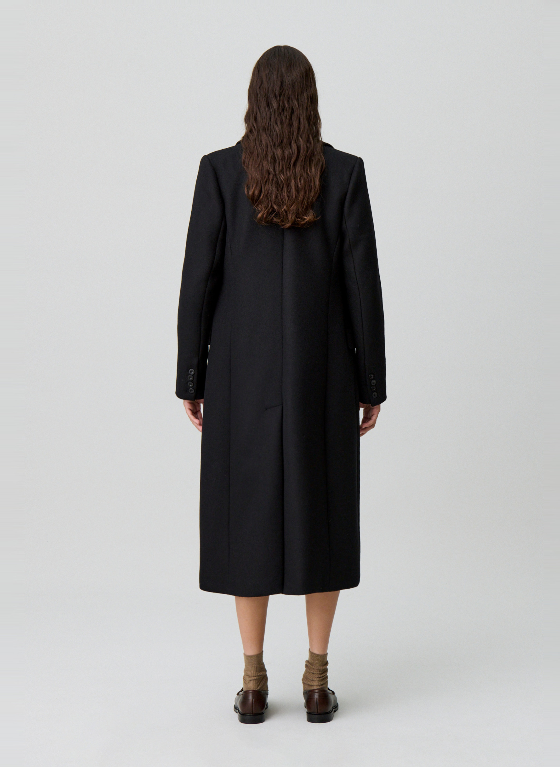 Mittellanger Oversize-Mantel in Uni CLAUDIE PIERLOT Schwarz