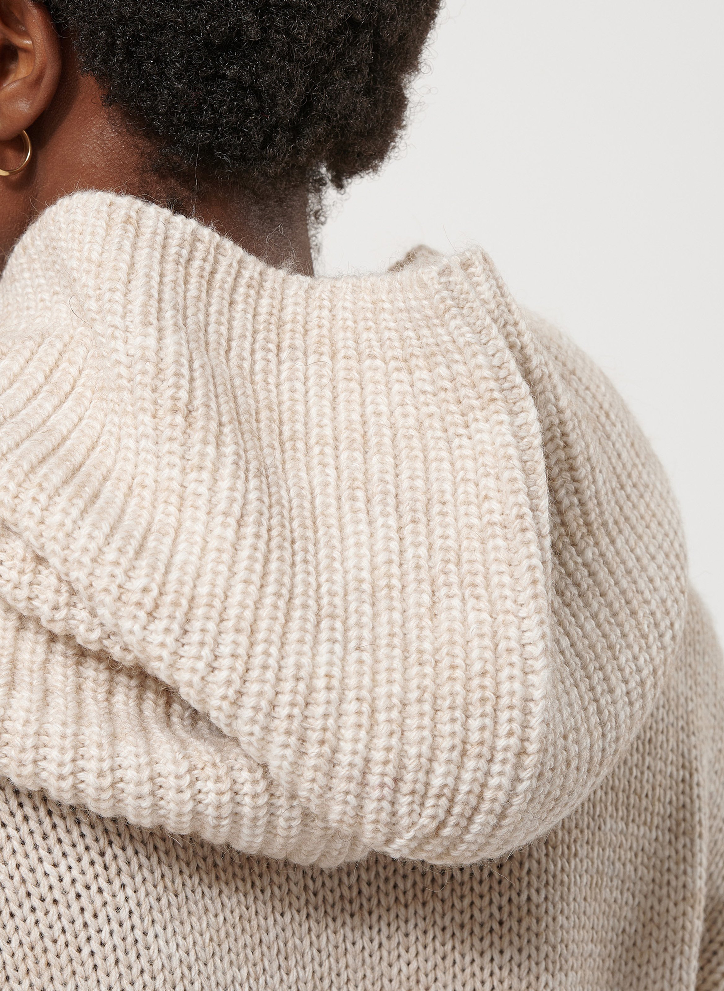 Cagoule en maille unie HUMILITY Blanc