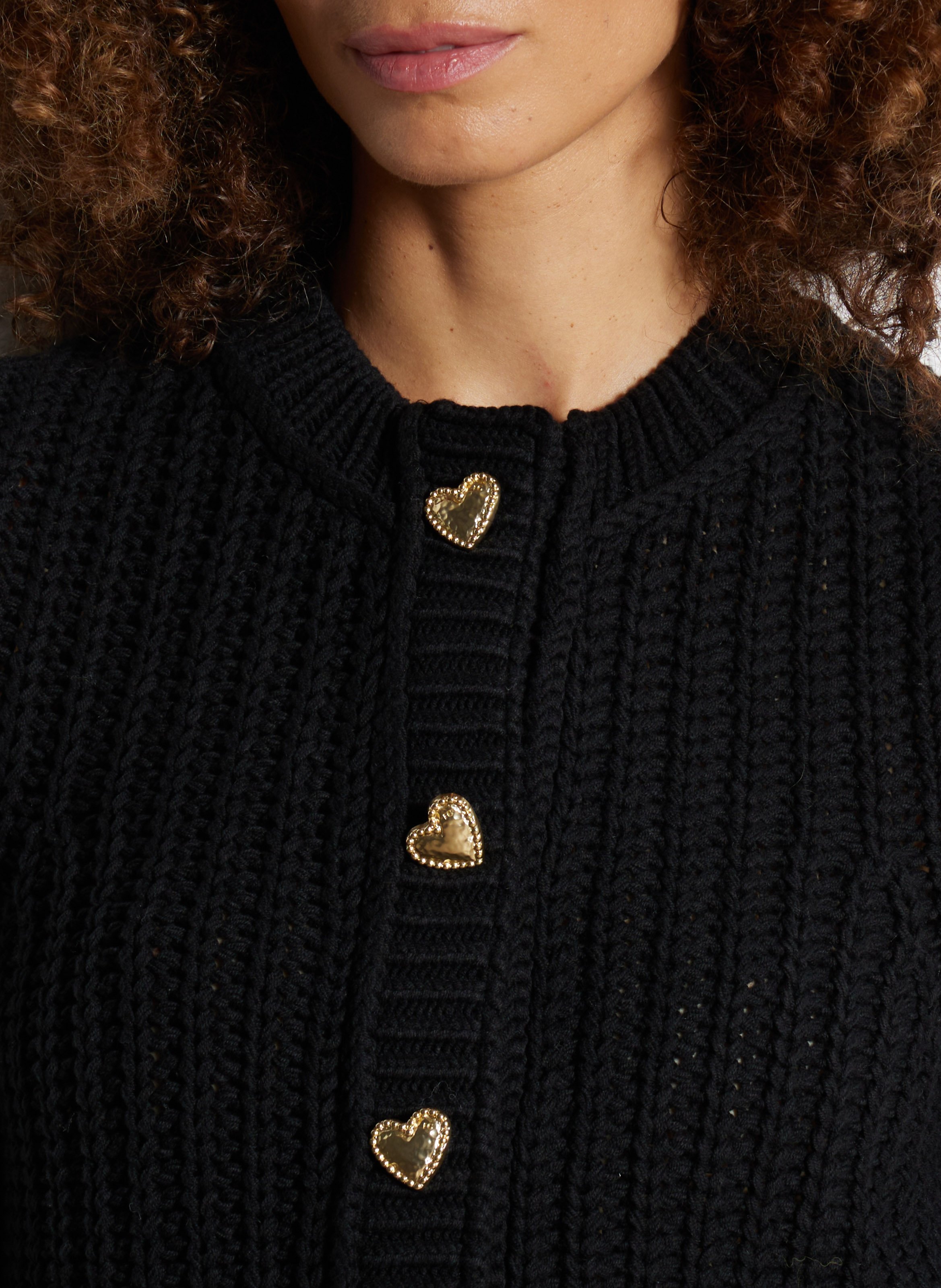 Vest van biologische katoenmix met ronde hals FABIENNE CHAPOT Zwart