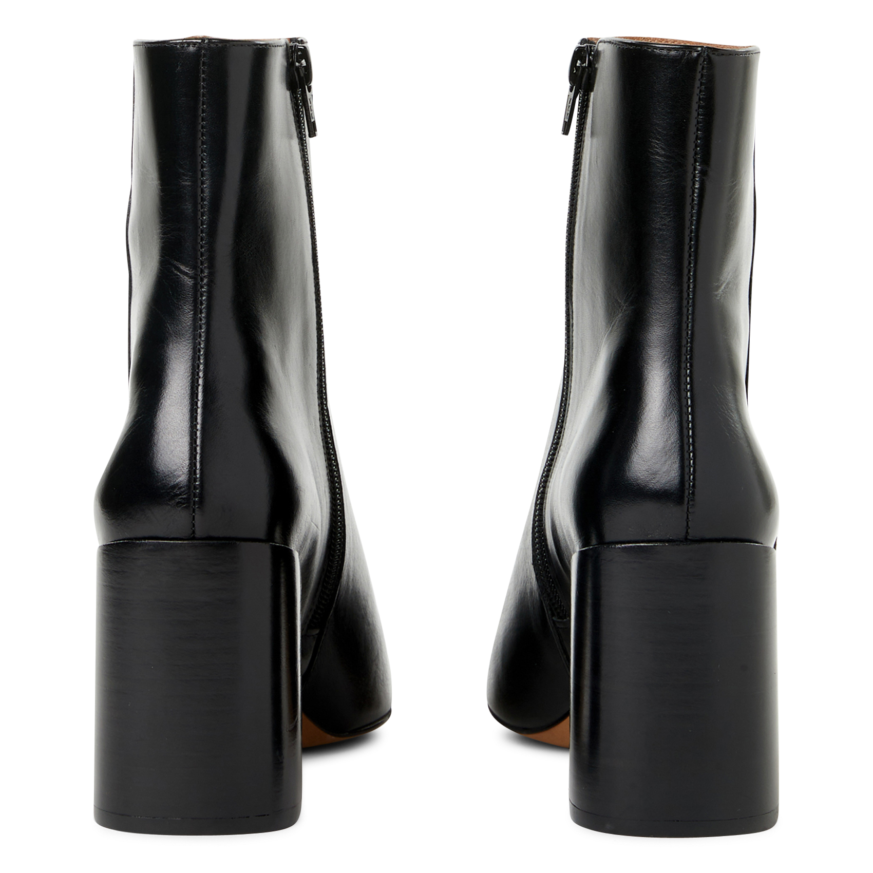 - 100% leather, - Round toes, - Inner zip fastening, - Heel height: 9 cm. SAISON 1865 Black