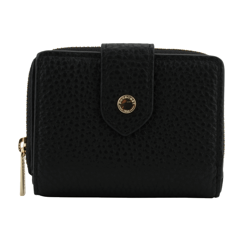 Leather coin purse POURCHET Black