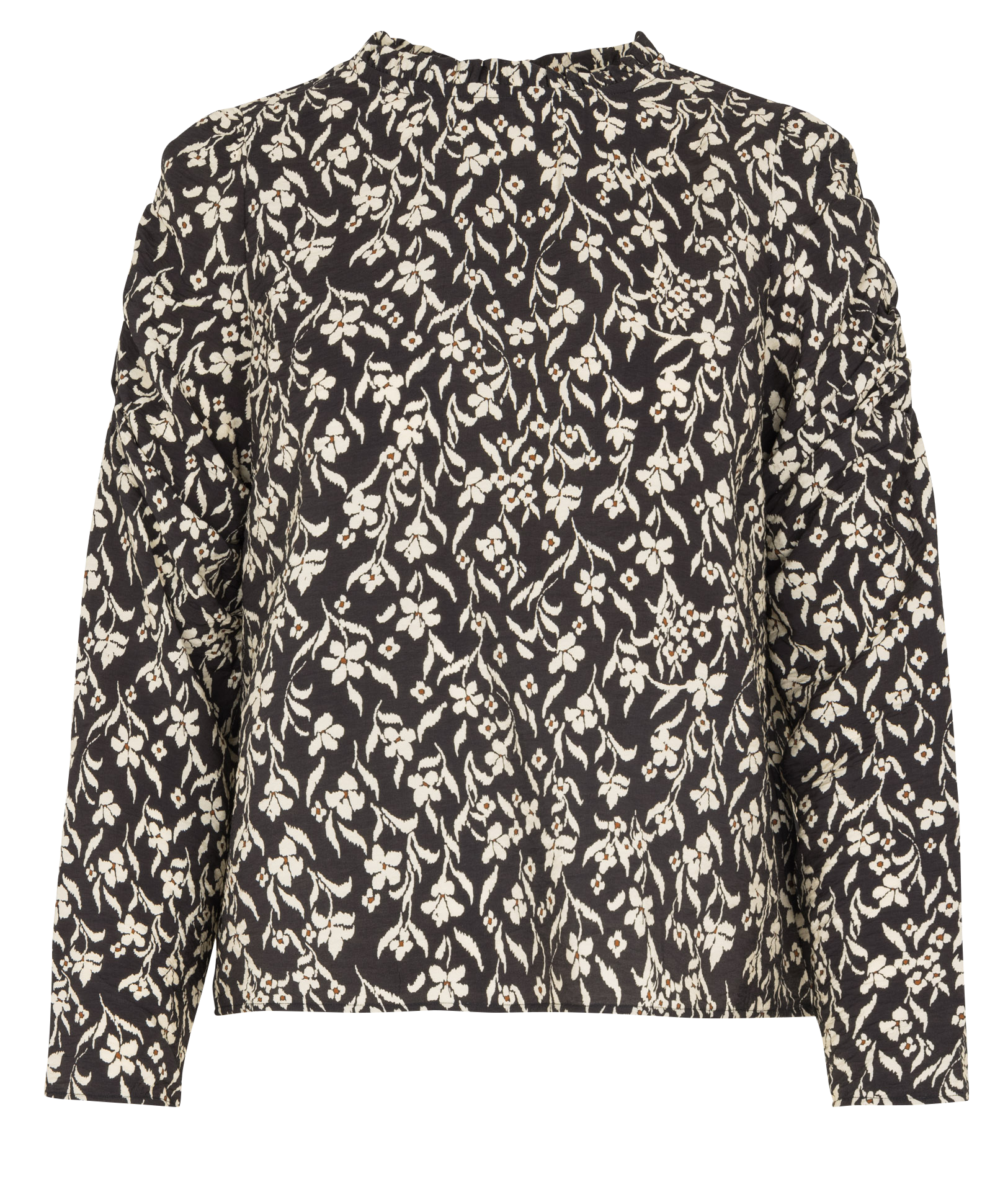 Blouse with round collar I CODE Black