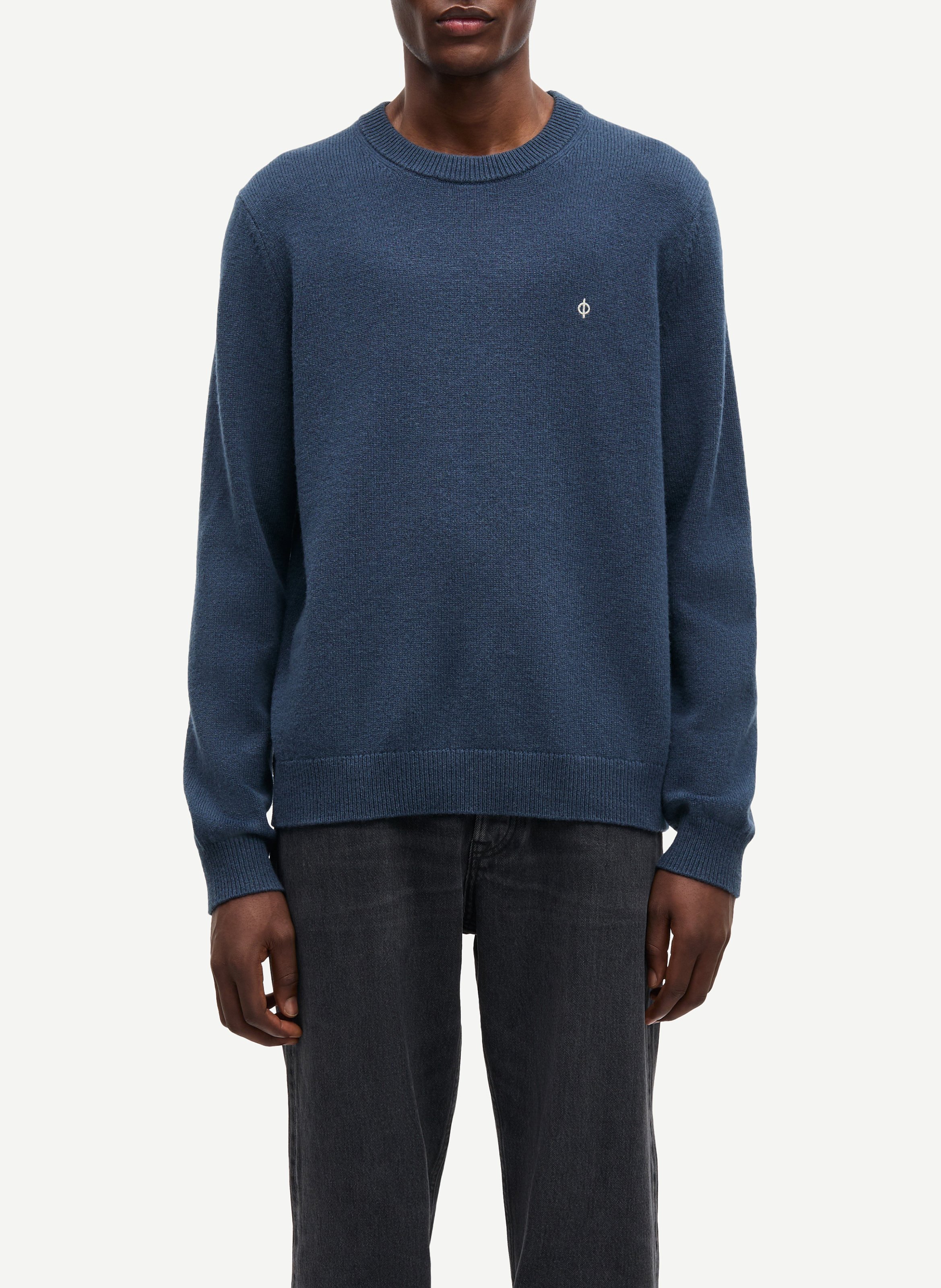 Pull en laine mélangée col rond  SAMSOE SAMSOE Bleu